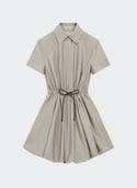 Robe mini en coton et soie  Beige