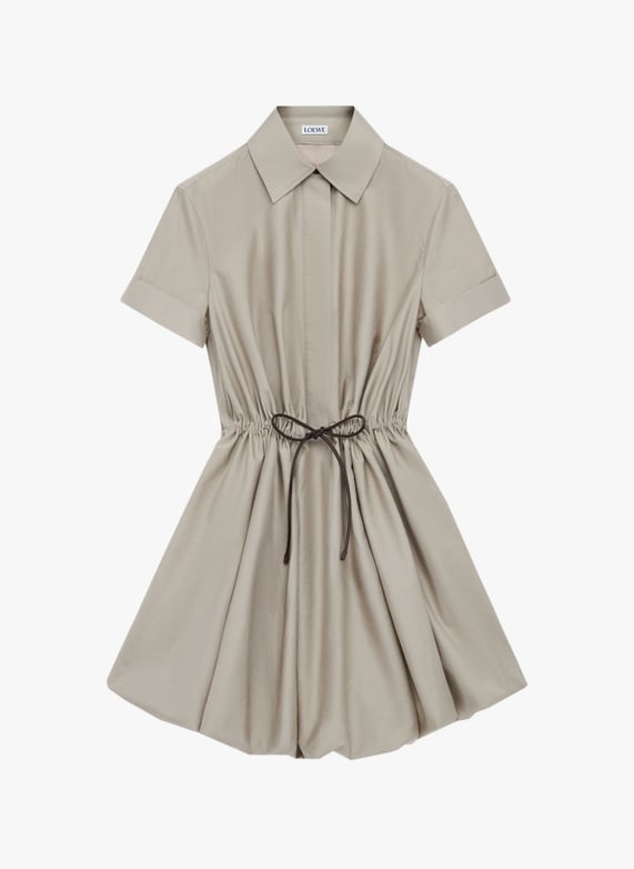 Robe mini en coton et soie | Beige by LOEWE Robe mini en coton et soie Beige