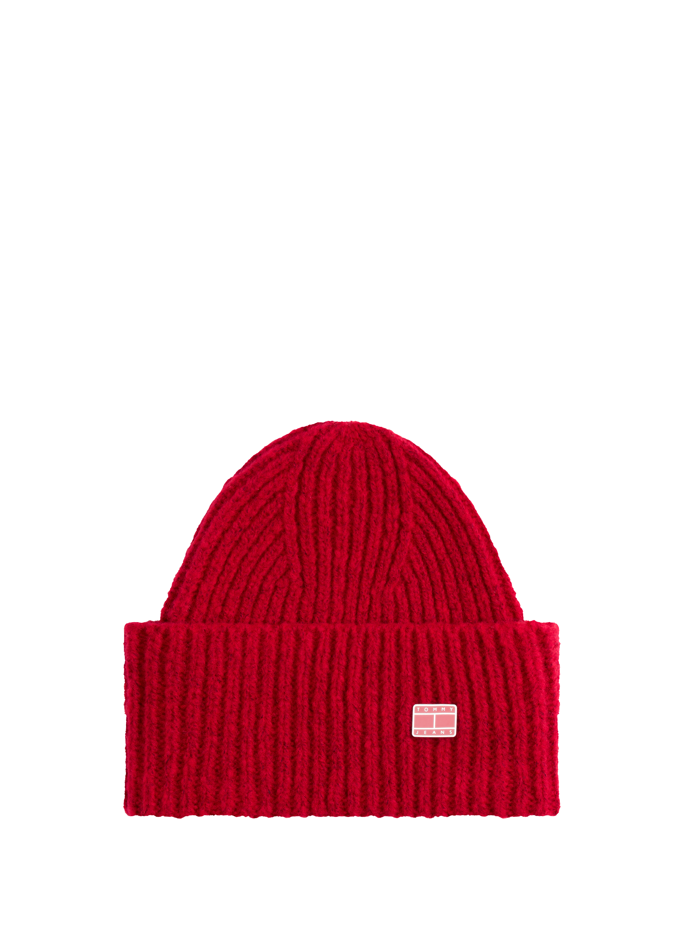 TOMMY HILFIGER Wool blend knitted hat Red