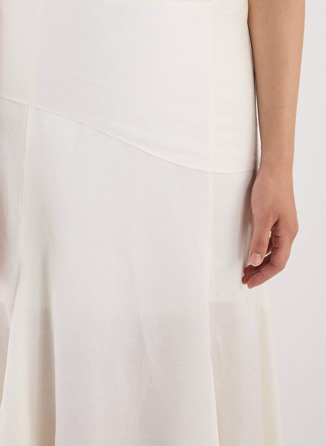 Asymmetric skirt in blended linen MARQUES ALMEIDA White