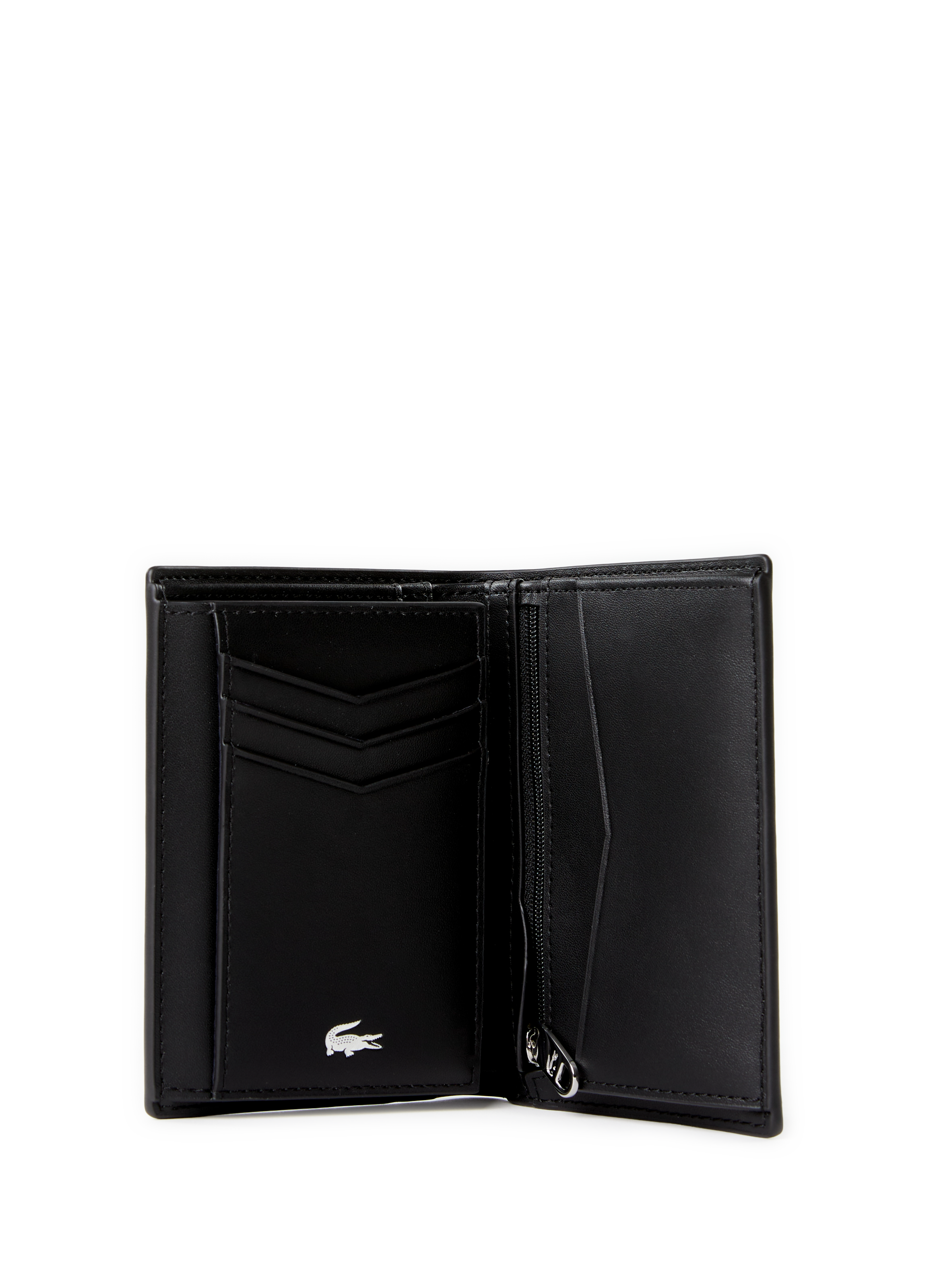 Portefeuille Ossian vertical en cuir LACOSTE Noir