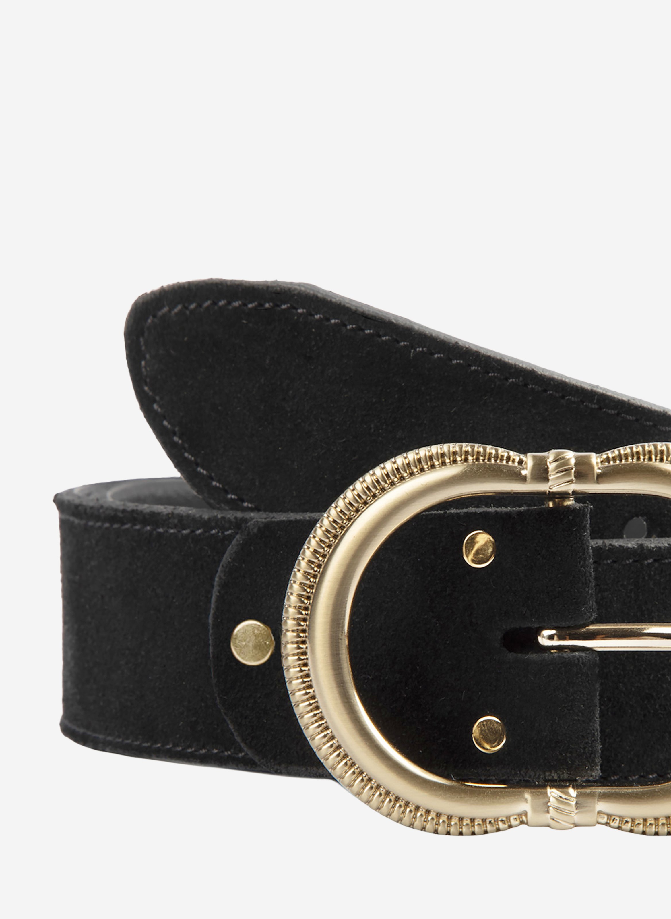 Ceinture honfleur cuir daim JULES & JENN Noir