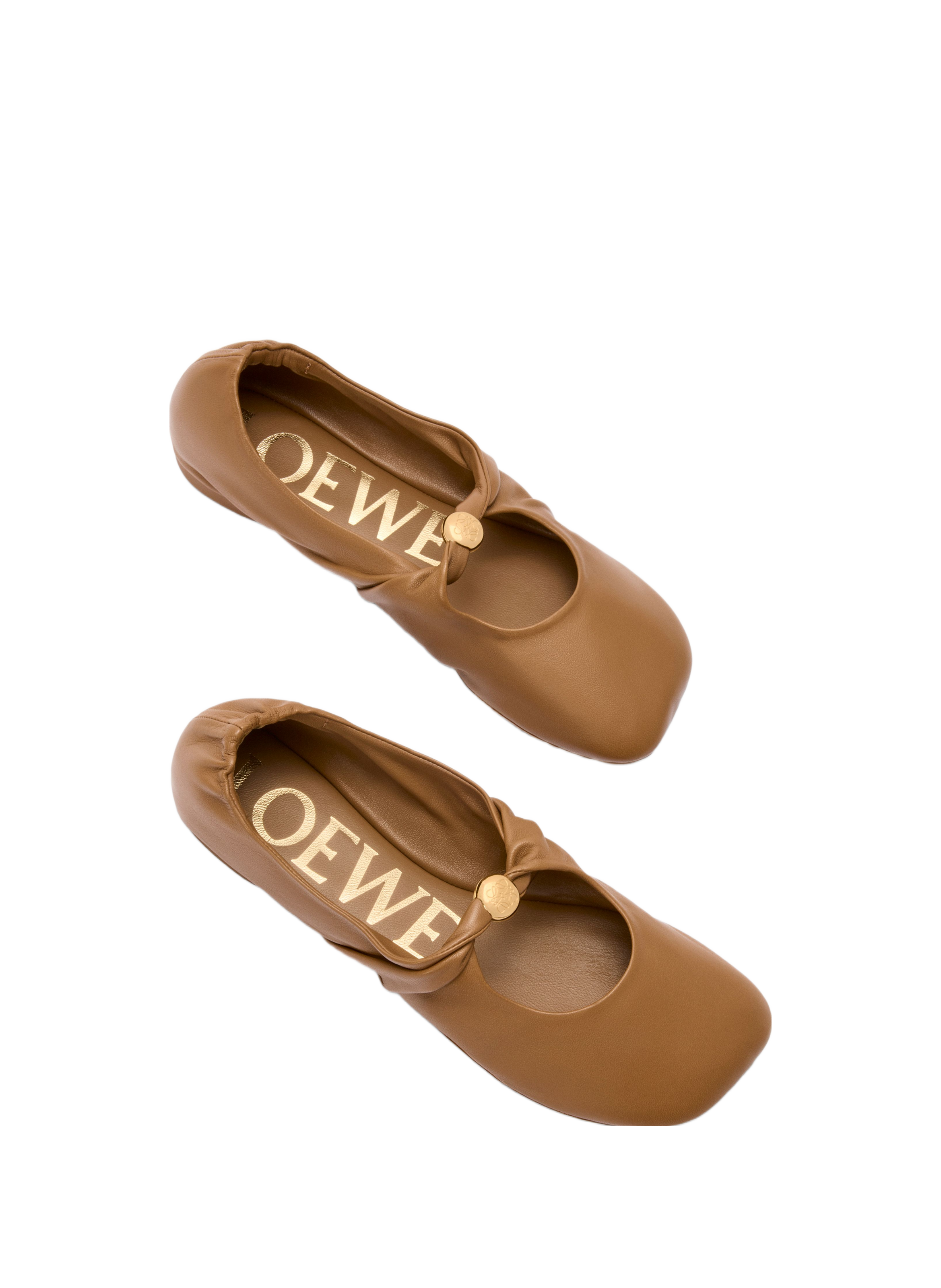 Pebble Soft lamb nappa leather ballet flats LOEWE Beige