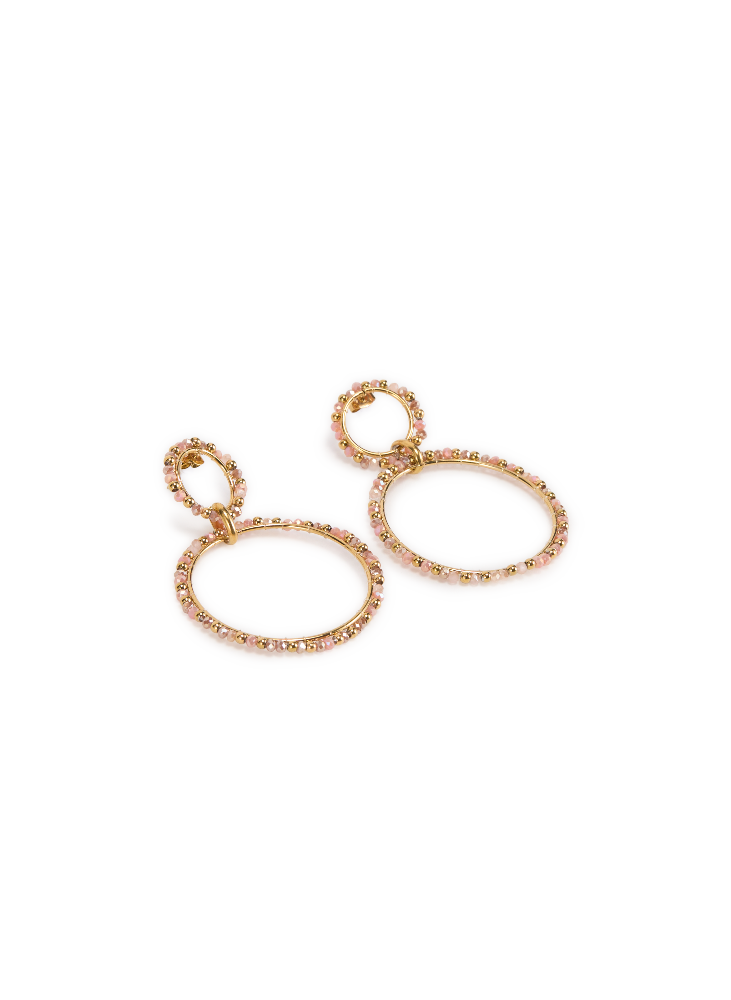 Boucles d'oreille rondes avec perlles AU PRINTEMPS PARIS Doré