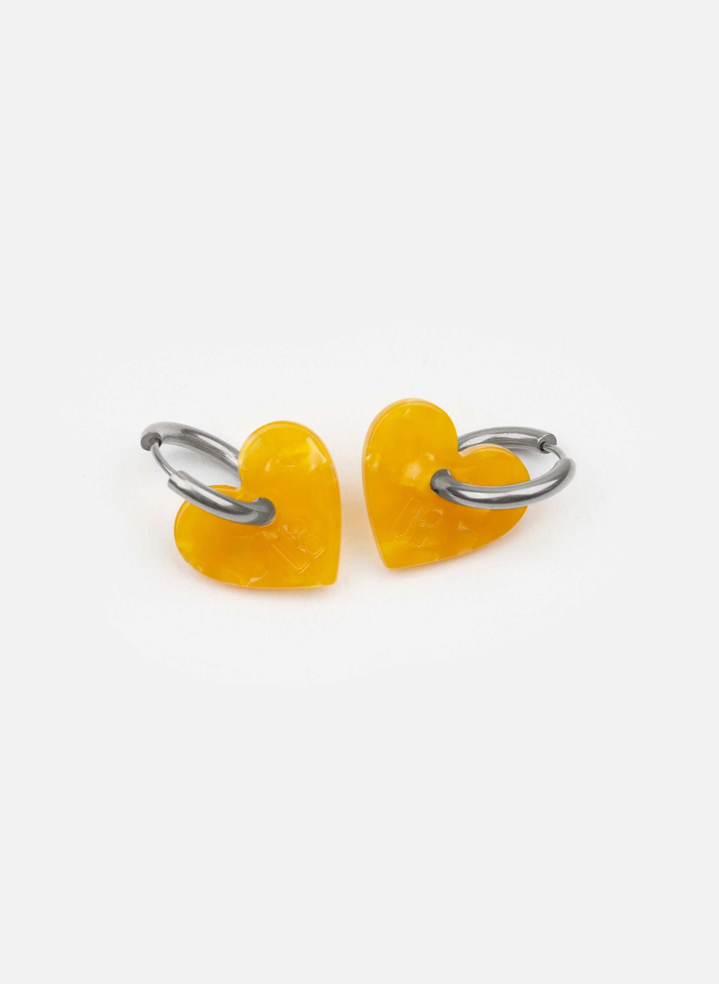 Boucles d'oreilles lova lova avec anneaux en acier inoxydable argenté KURAGE GINZA Orange