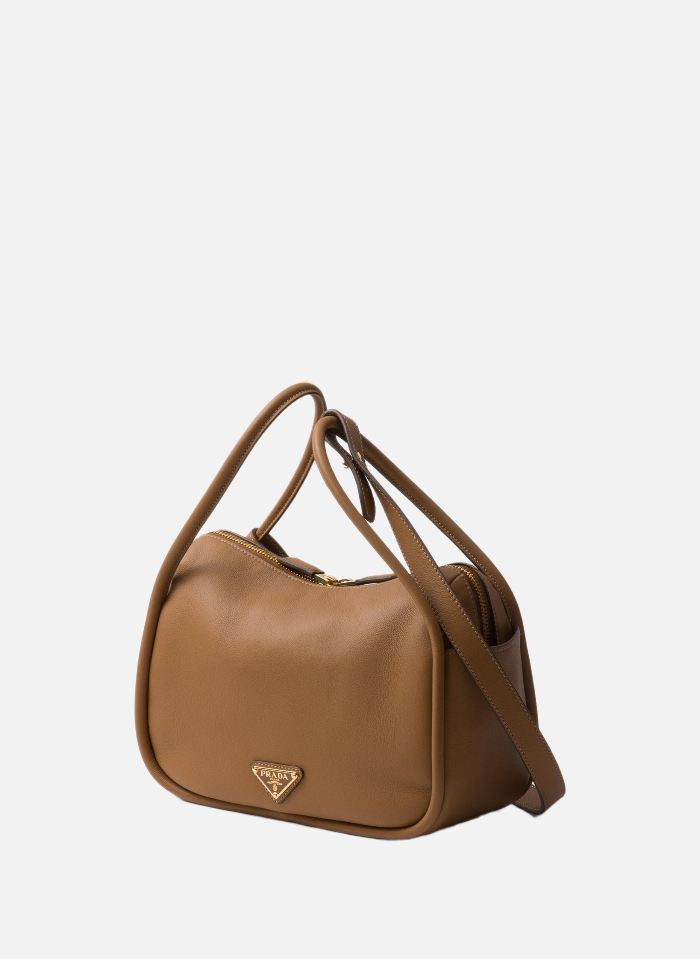 Sac à main prada darling en cuir PRADA Marron