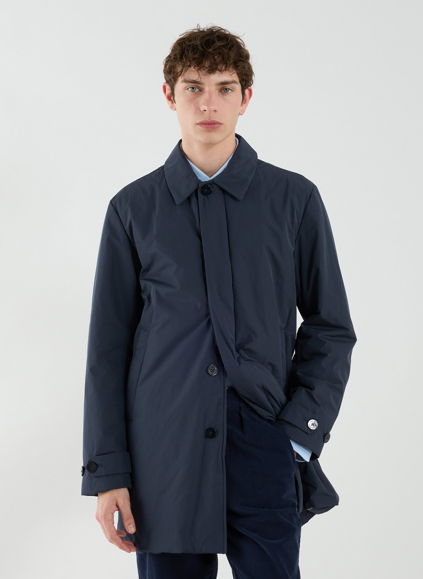 WOOLRICH Blouson droit col classique Bleu