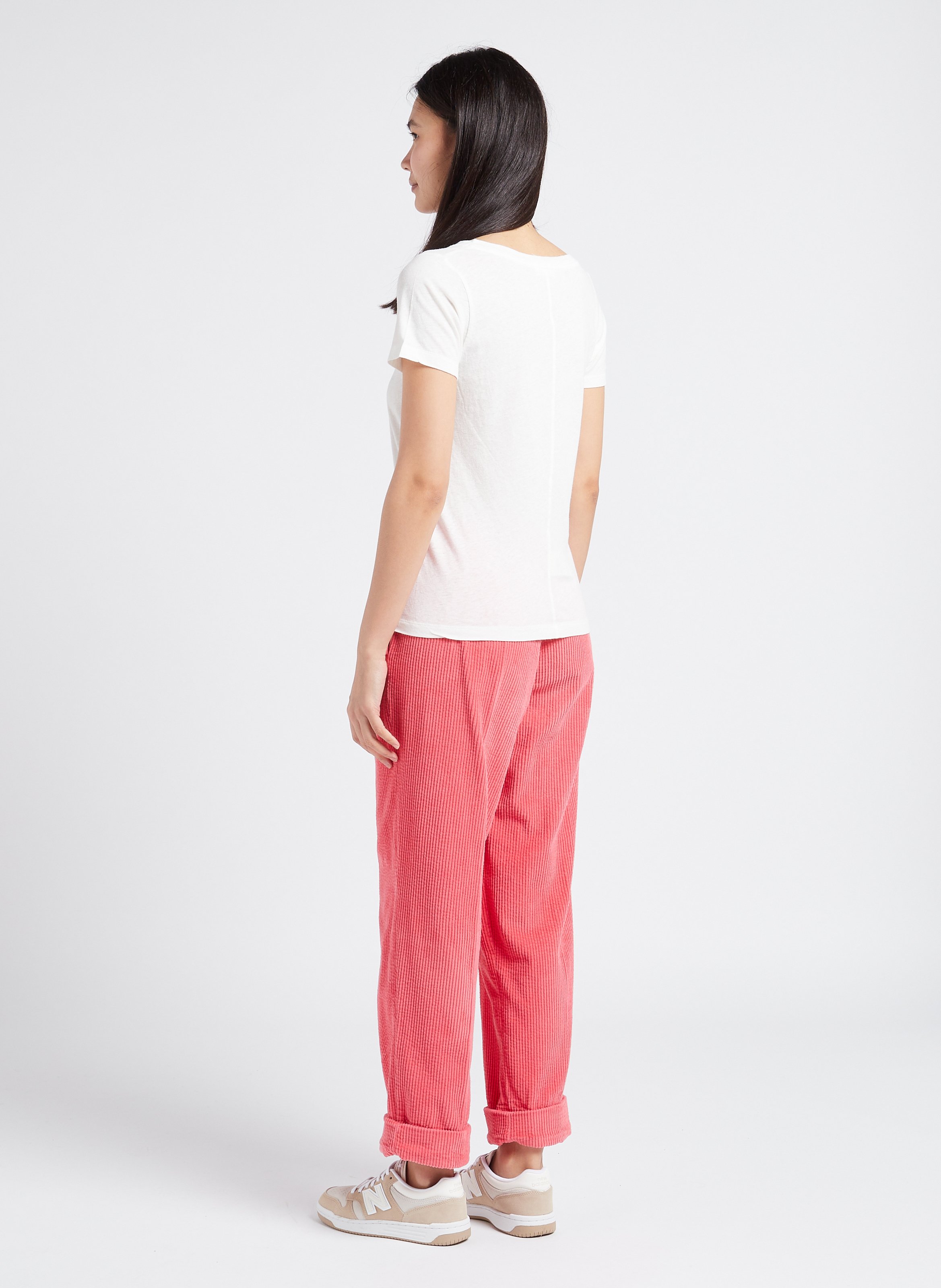 Tee-shirt col v en coton gamipy AMERICAN VINTAGE Blanc