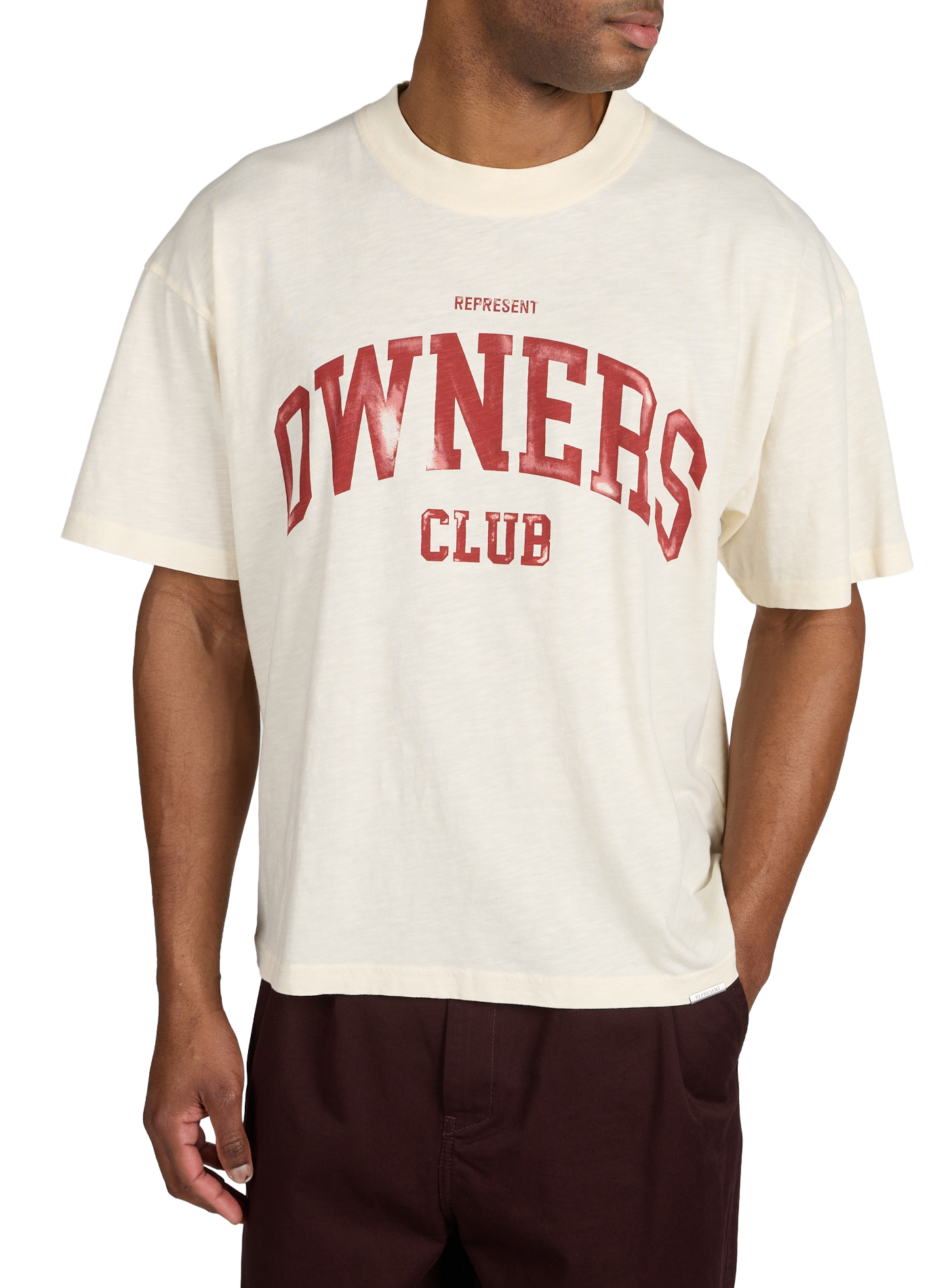 T-shirt col rond en coton REPRESENT Beige