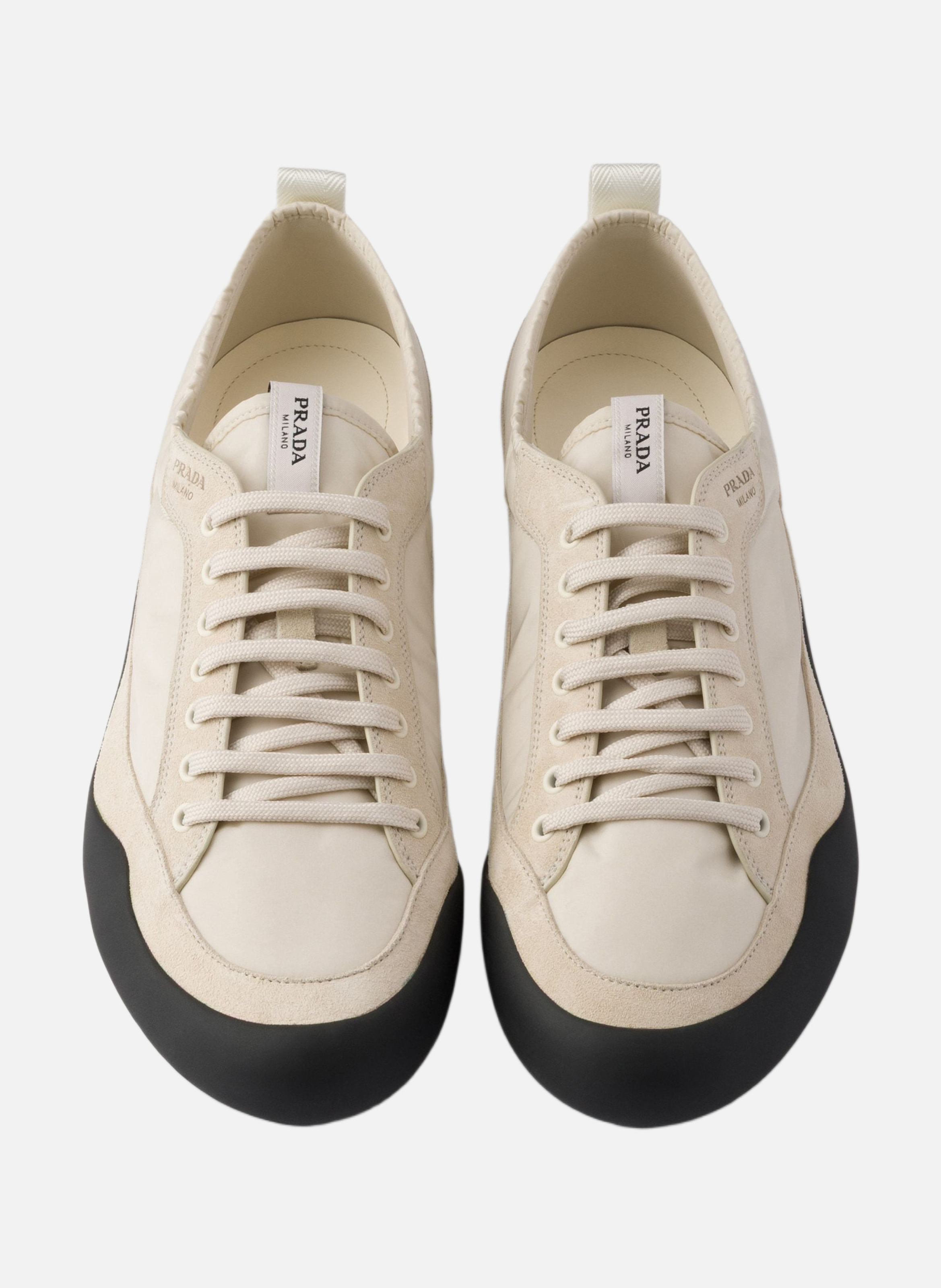 Sneakers speedrock en re-nylon et veau velours PRADA Beige