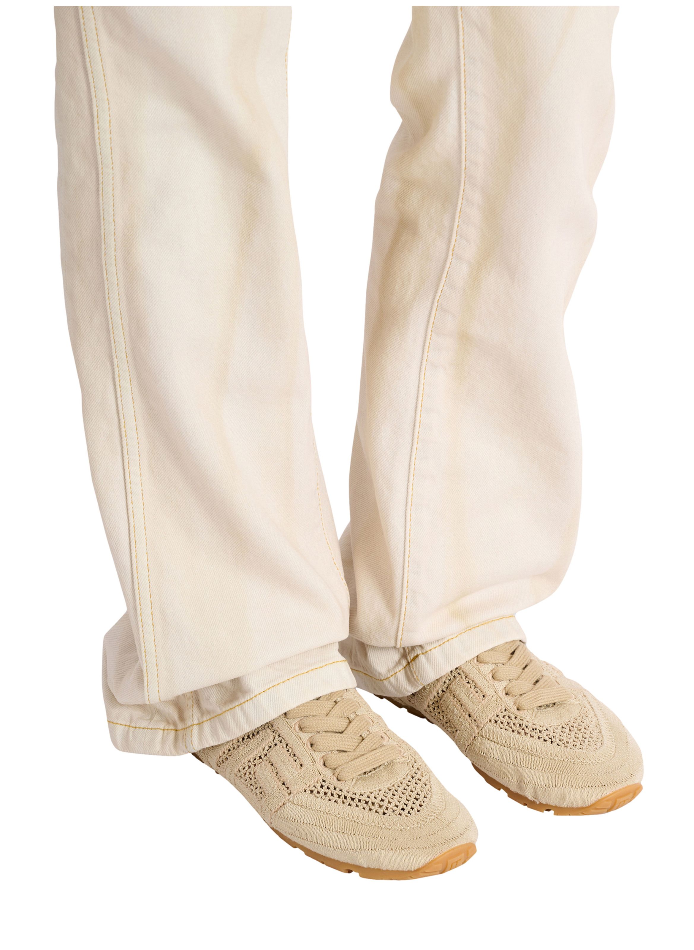 Baskets racer 45 en macramé BALMAIN Beige