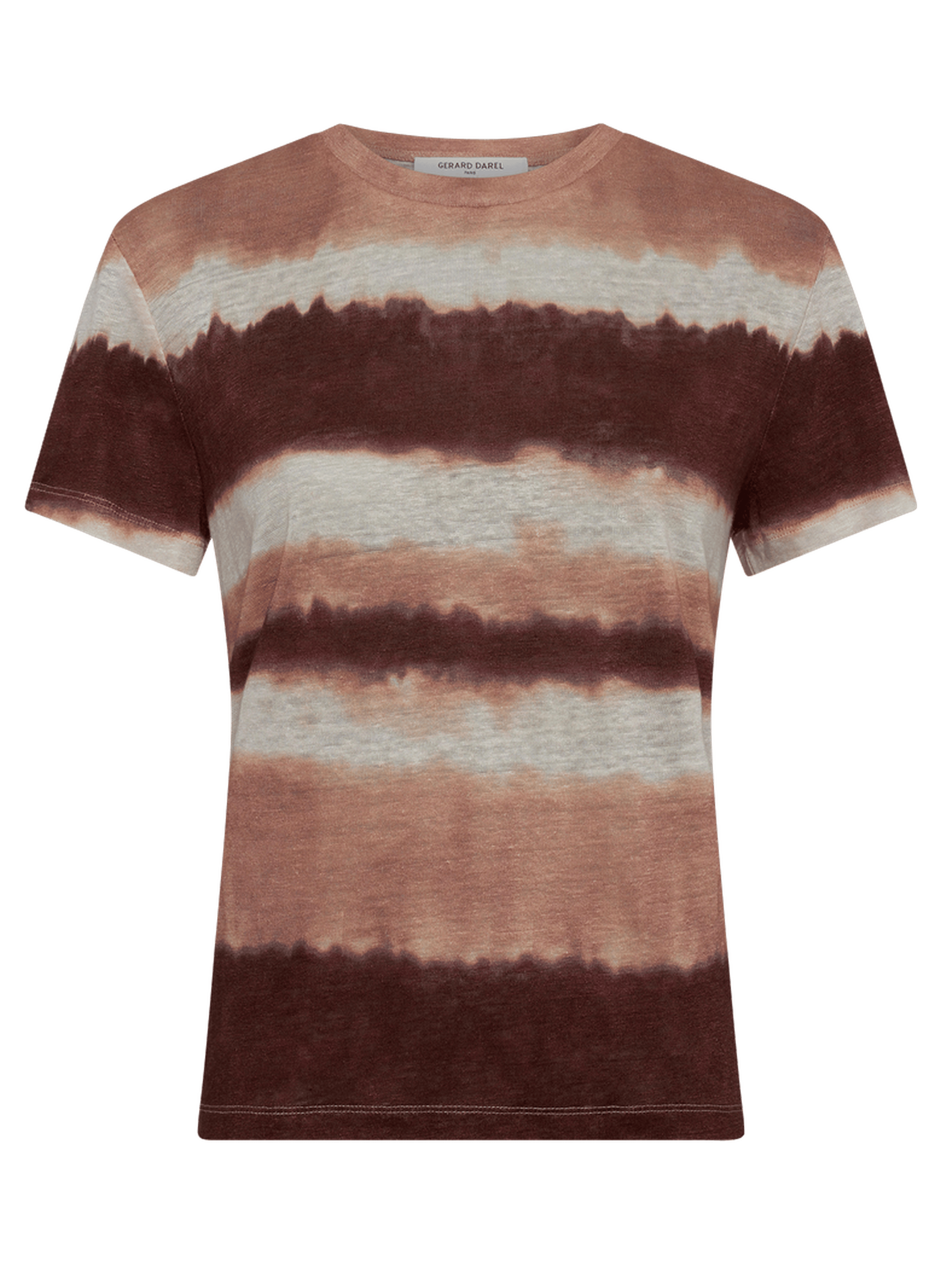 T-shirt tie and die en lin - mabinty GERARD DAREL Marron