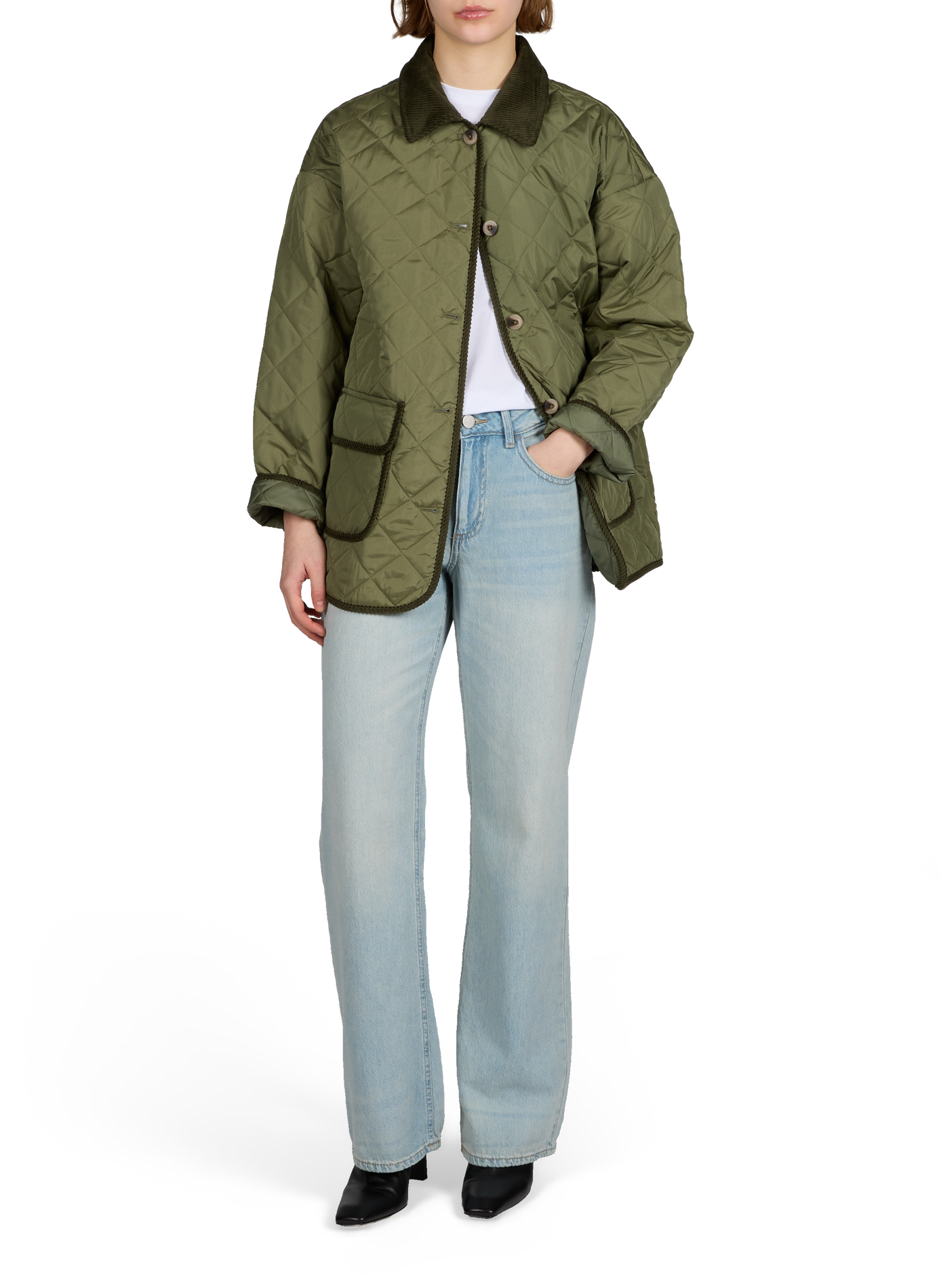 Jeans wide Vipama en coton VILA Bleu