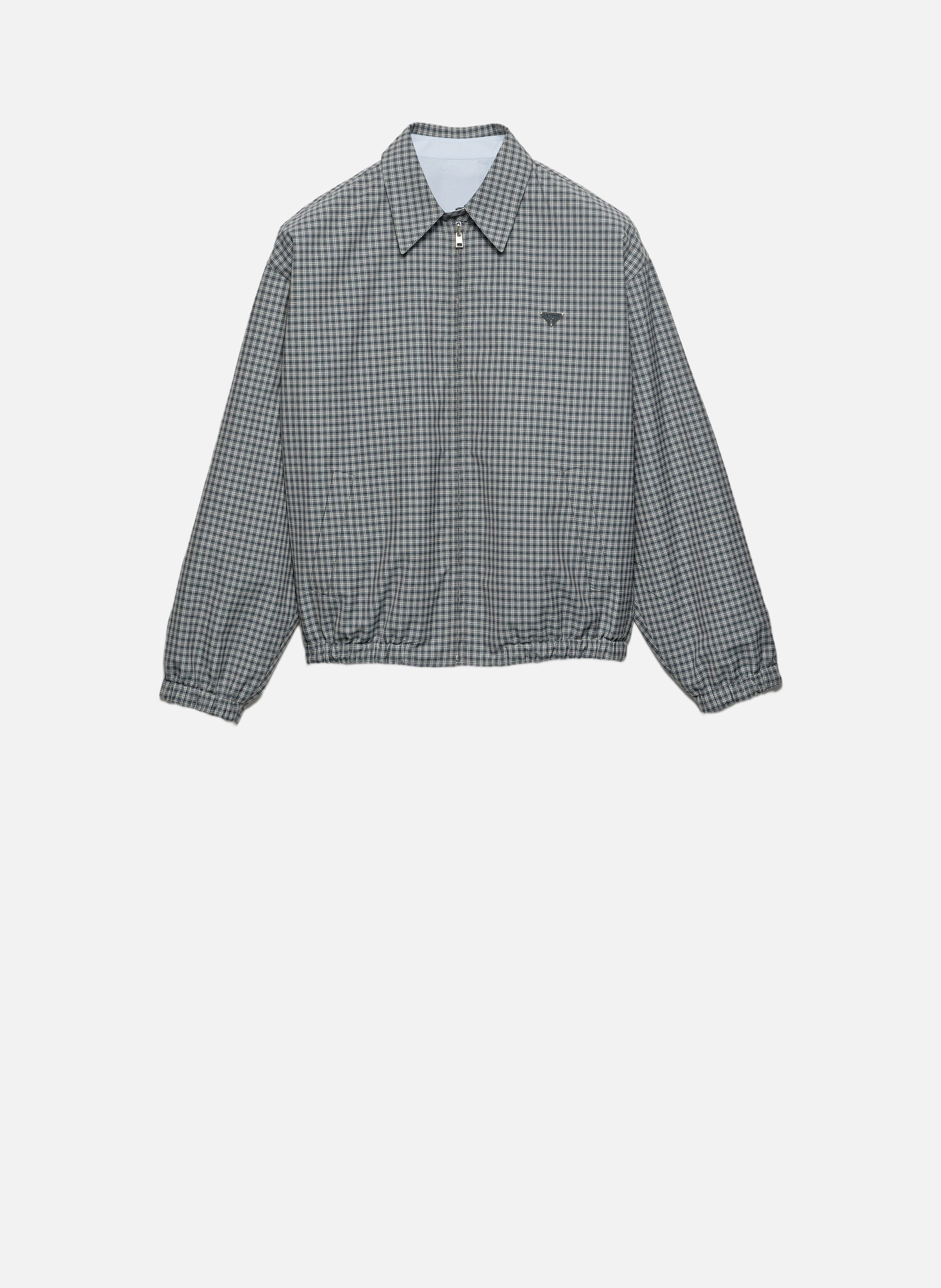 Veste en popeline à carreaux PRADA Gris