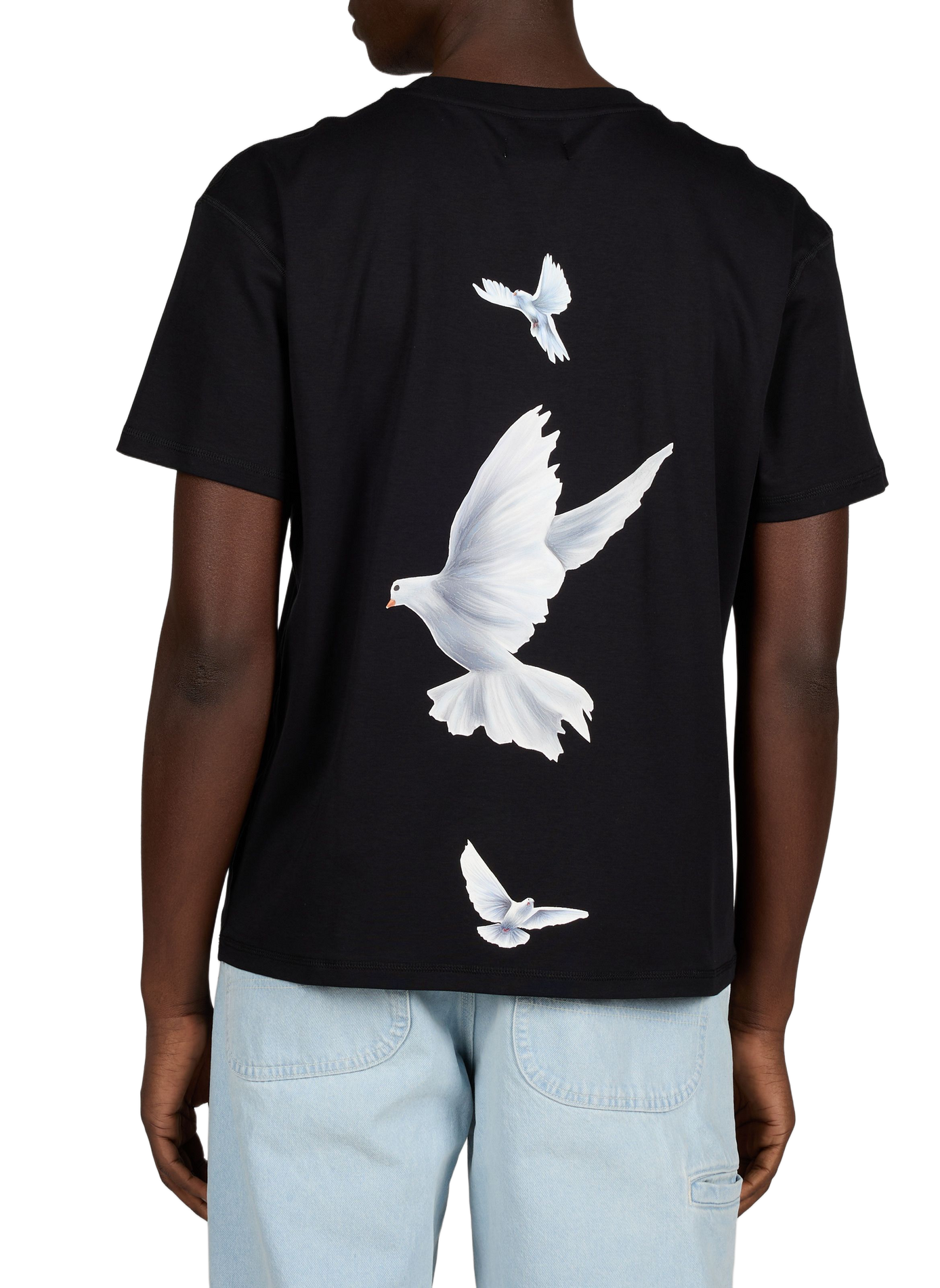 Cotton T-shirt with dove print 3 PARADIS Black