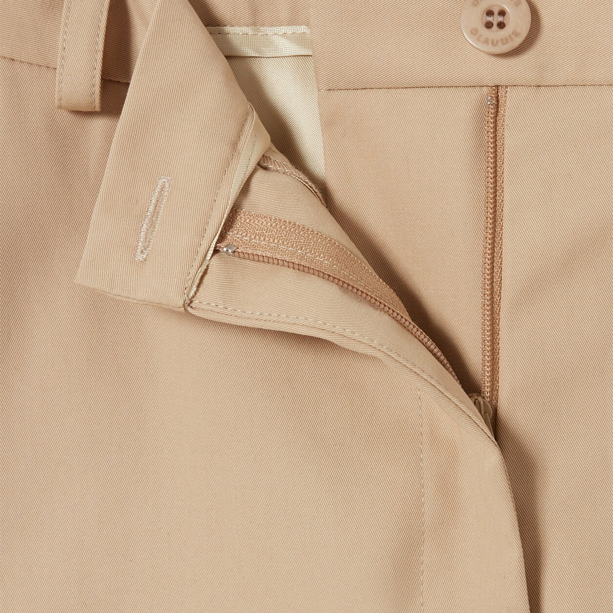 Pantalon droit taille mi-haute en coton CLAUDIE PIERLOT Beige