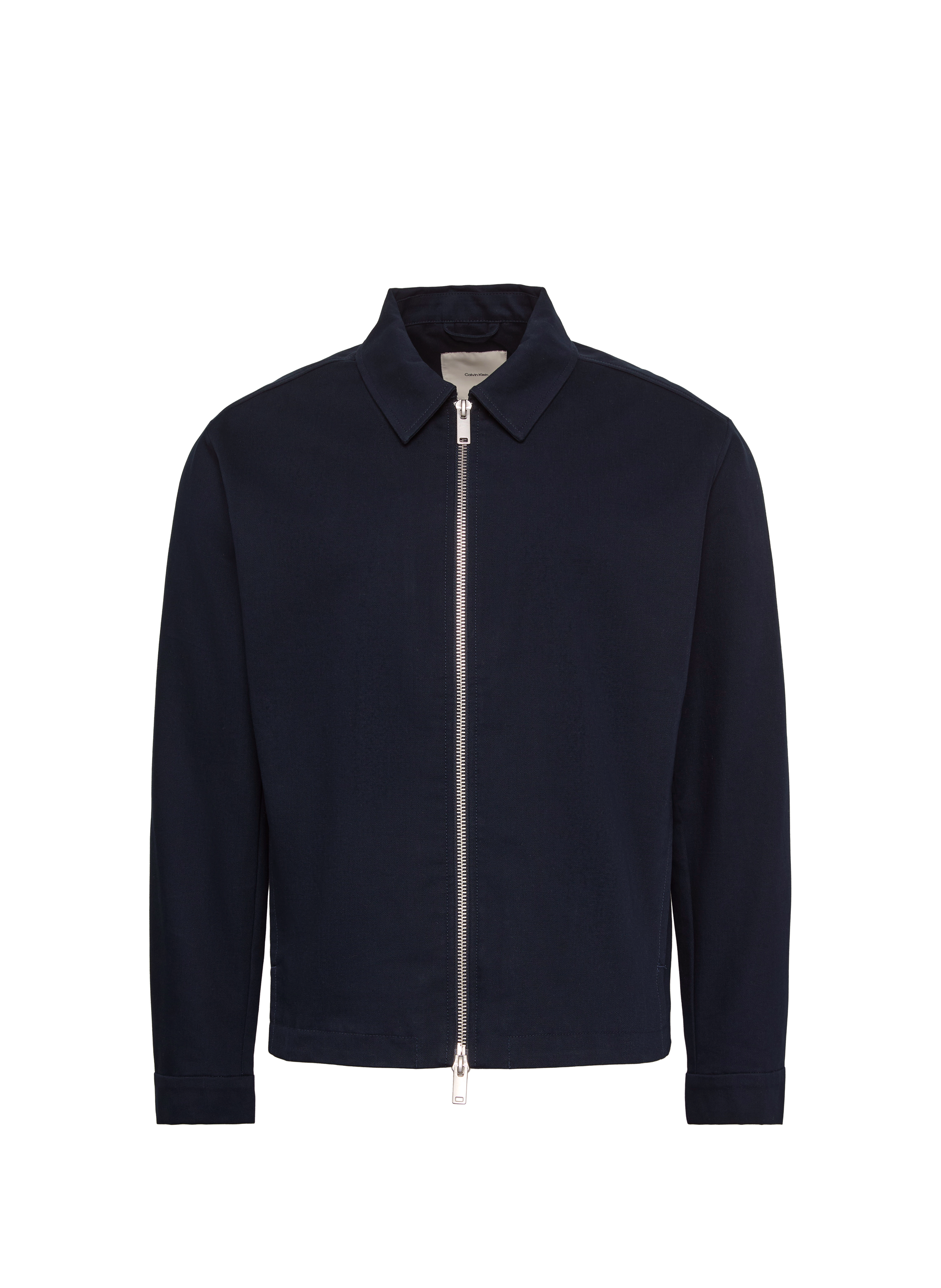 Straight zip-up cotton jacket CALVIN KLEIN Blue