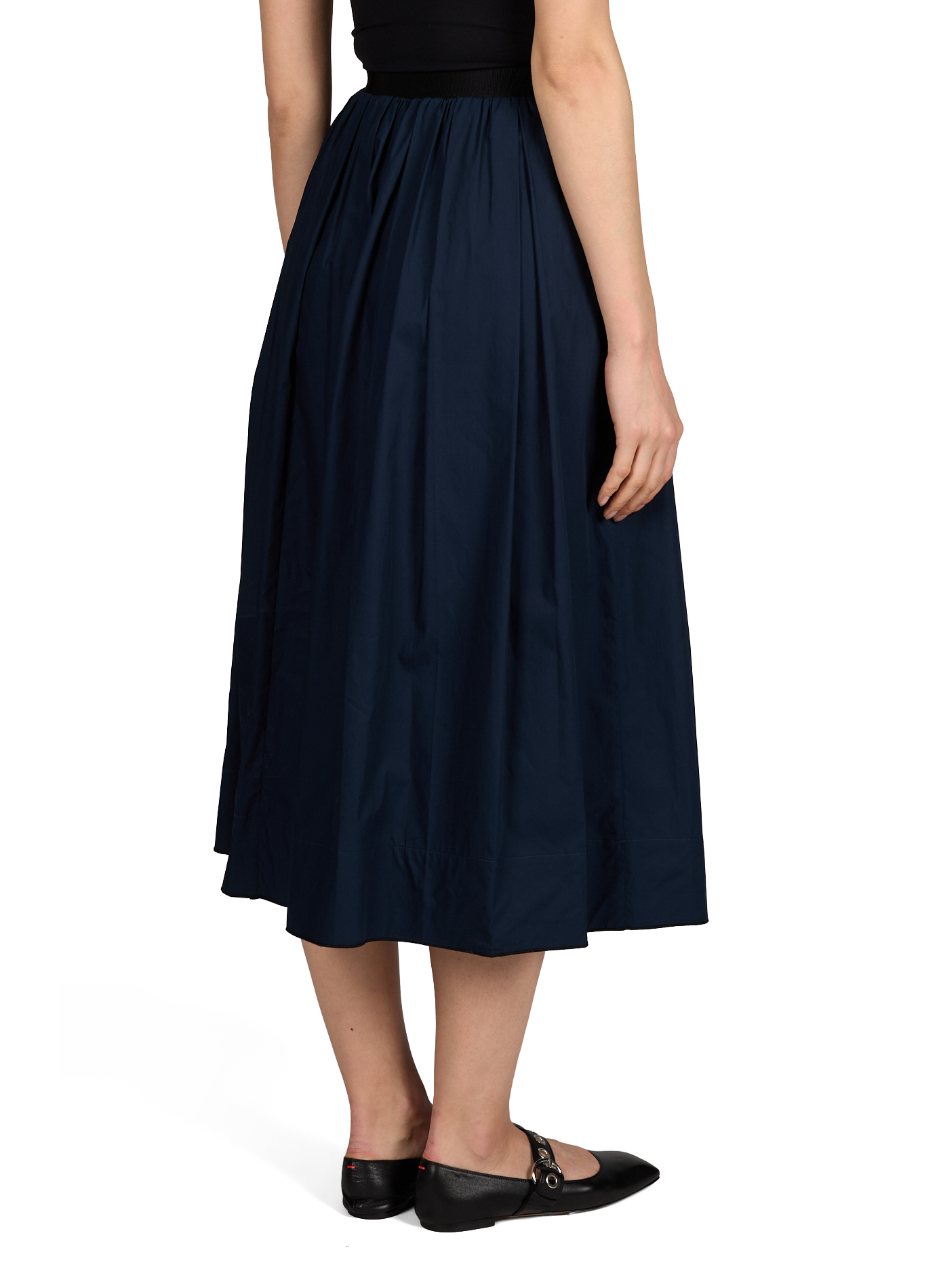 Jupe midi plissée Leda en coton TELA Bleu