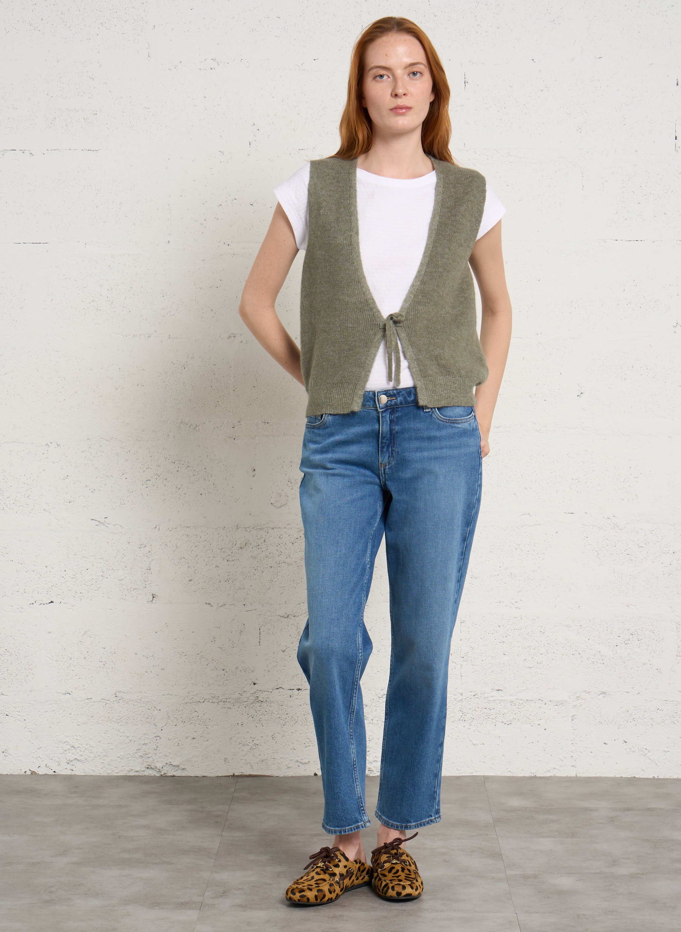 Gilet sans manches en laine mélangée pacha MAISON 123 Vert