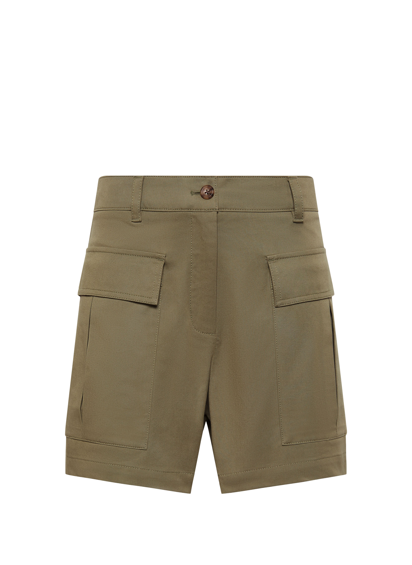 Short en sergé de coton mélangé CALVIN KLEIN Kaki