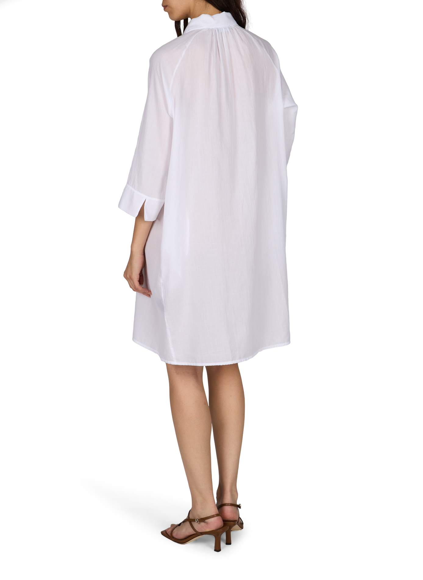 Robe chemise courte en coton D NU D Blanc
