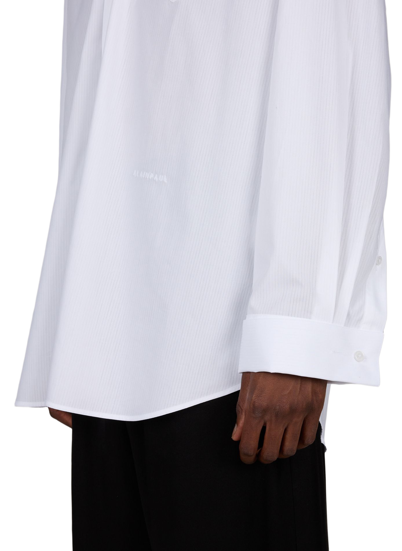 Oversized shirt with classic elasticated collar in cotton ALAINPAUL White