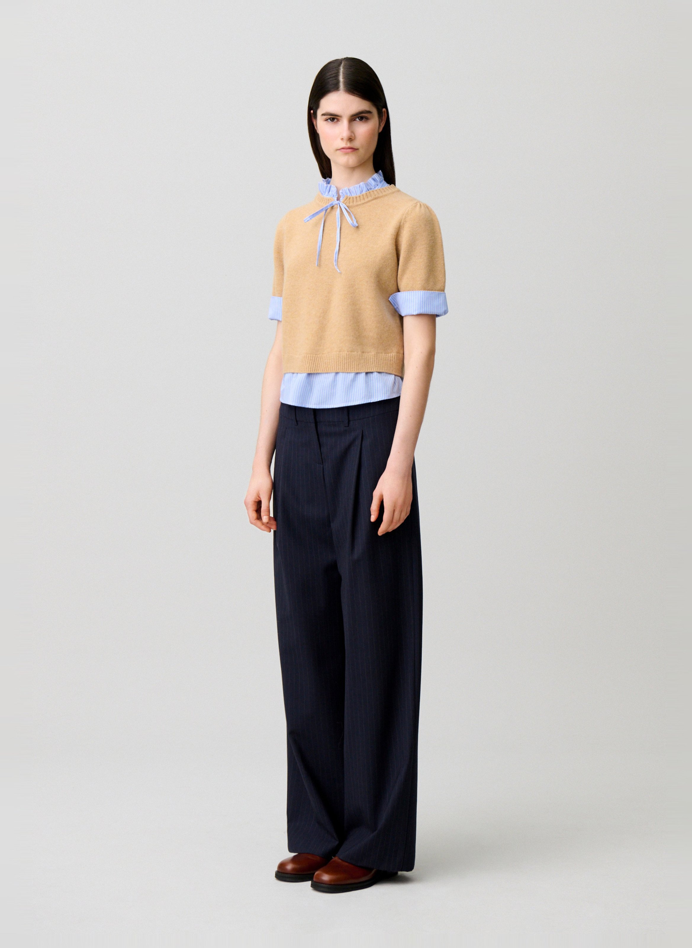 Pull droit en laine CLAUDIE PIERLOT Beige