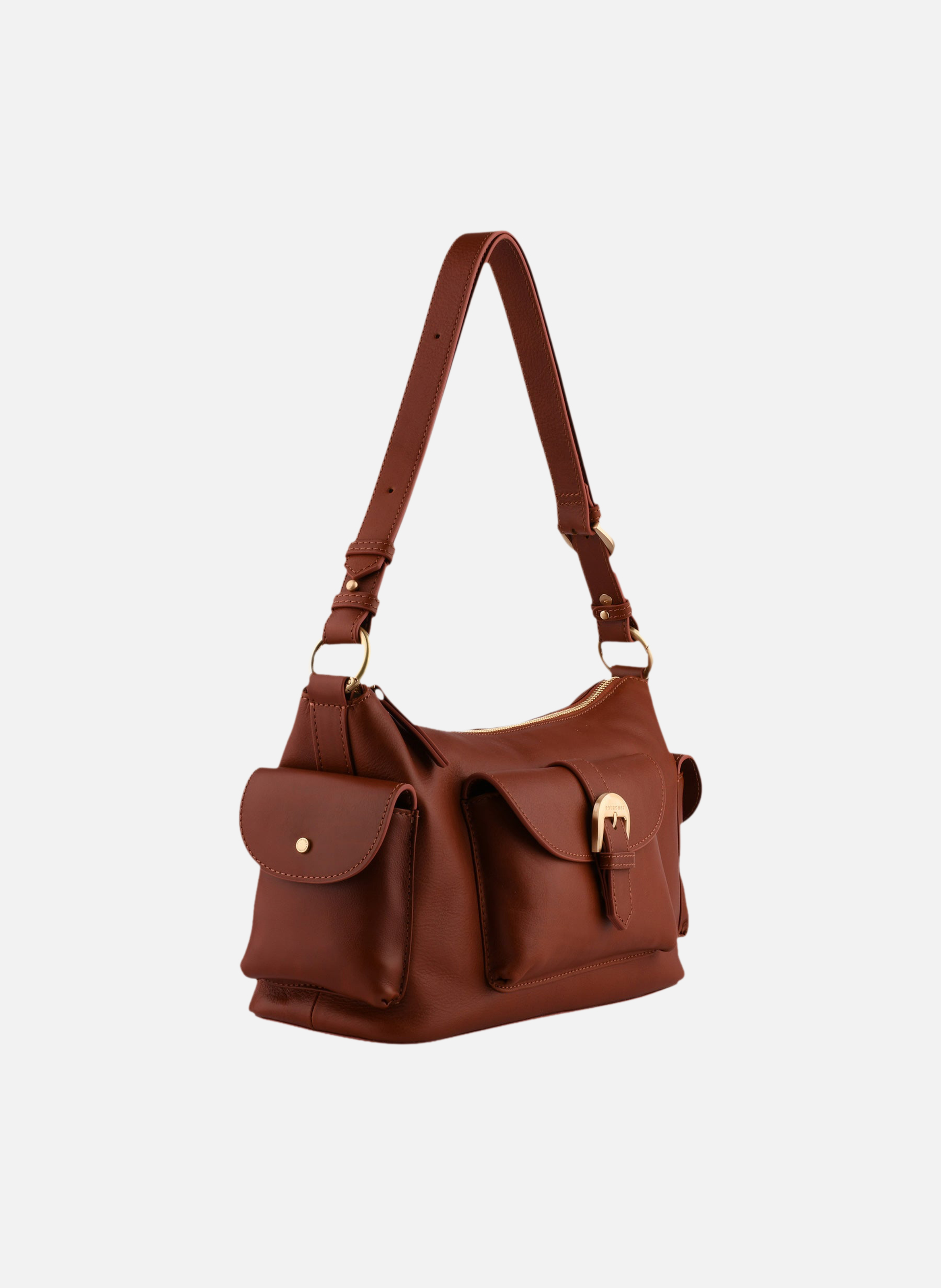 Scoop | sac porté épaule POURCHET Marron