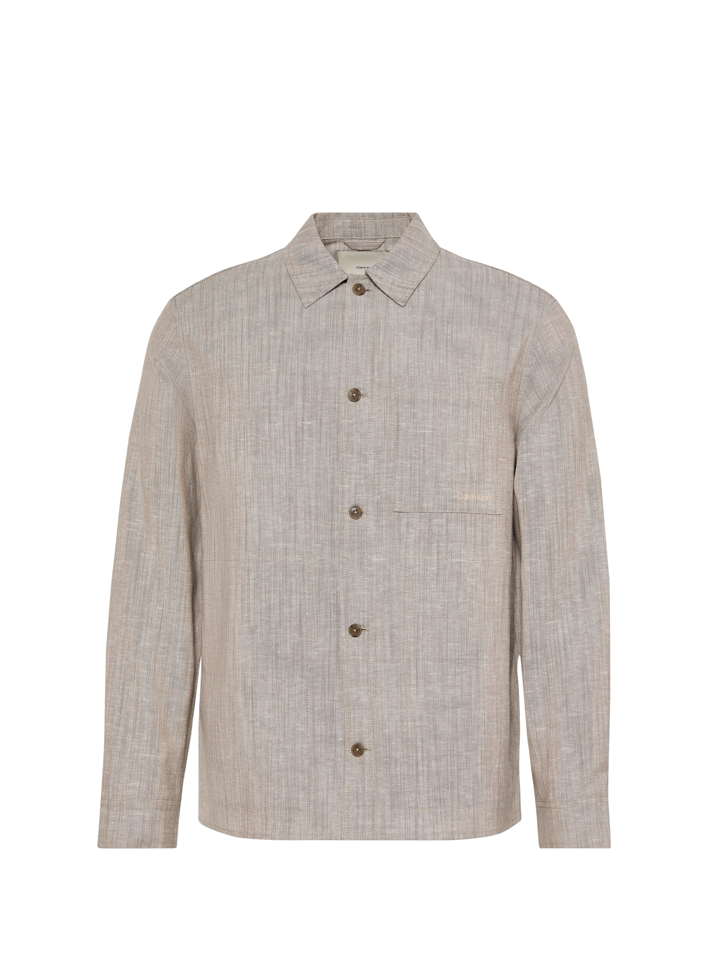 Straight shirt with long sleeves CALVIN KLEIN Beige