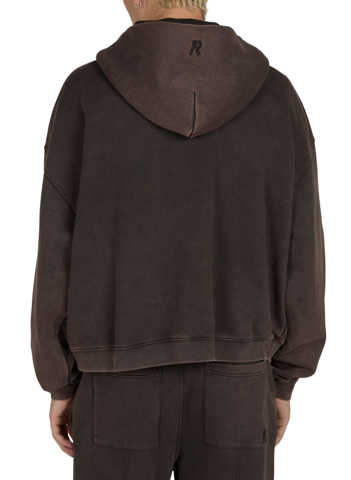 Oversized Hooded Zip-Up Sweatshirt REPRESENT Brown