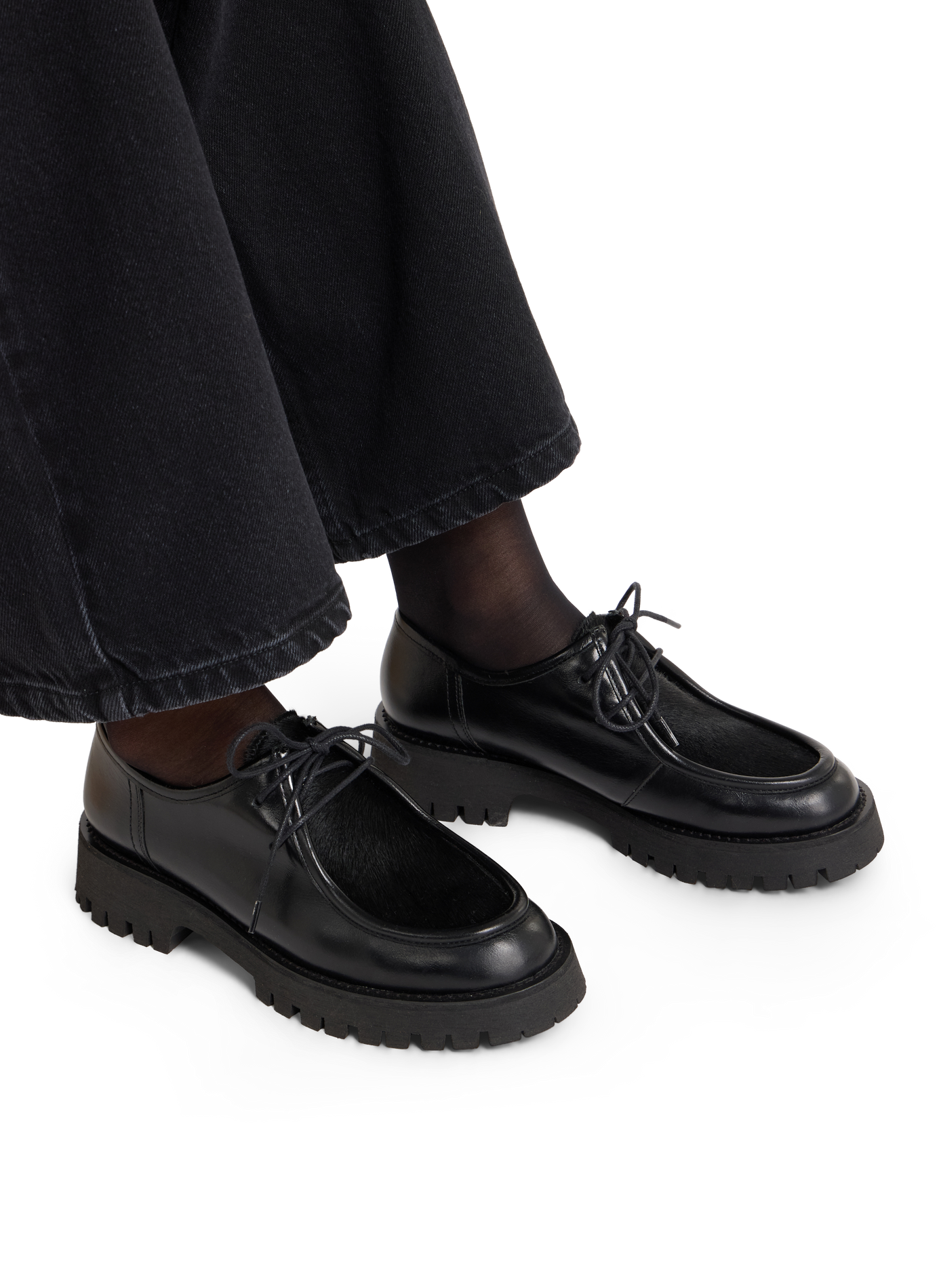 Calfskin leather lace-up loafers SAISON 1865 Black