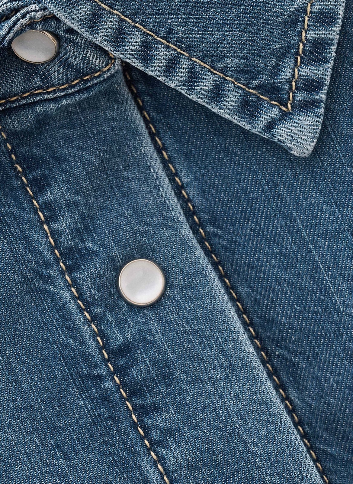 Mouwloze knoopjesblouse van denim yoyo BA&SH Blauw