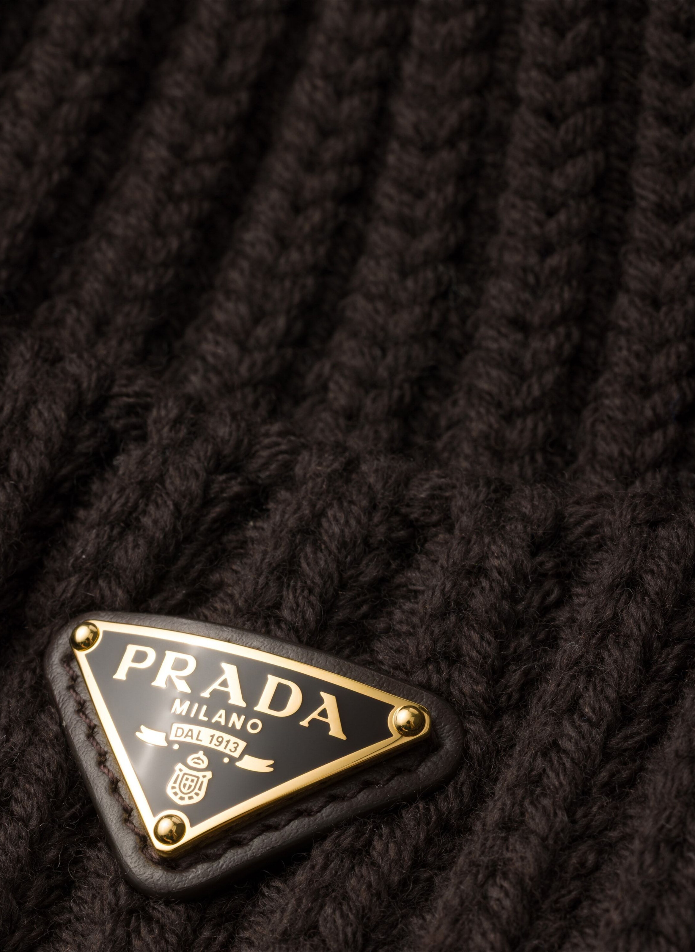 Bonnet en laine PRADA Marron