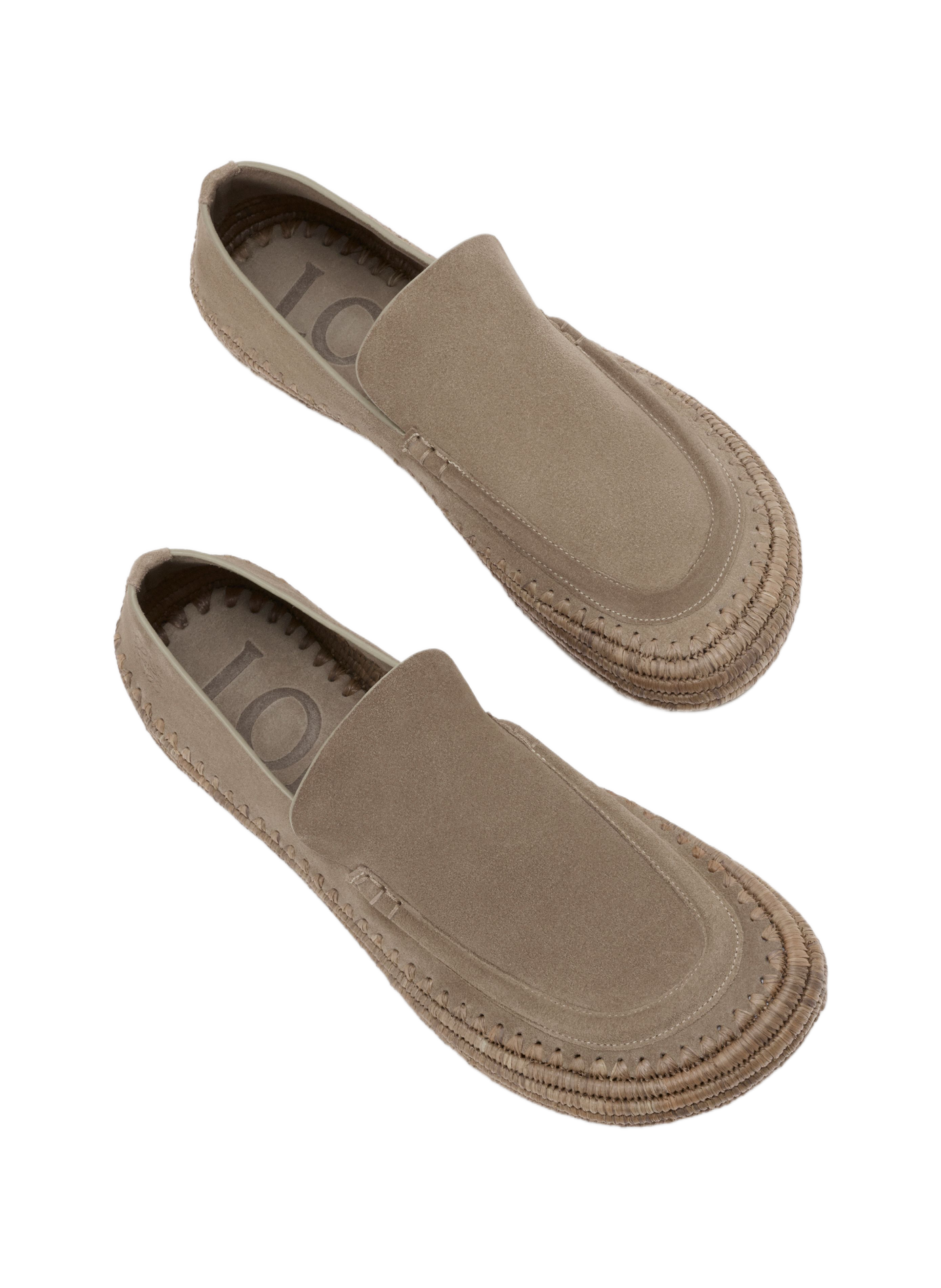 Rio suede and raffia moccasins | Grey LOEWE Men