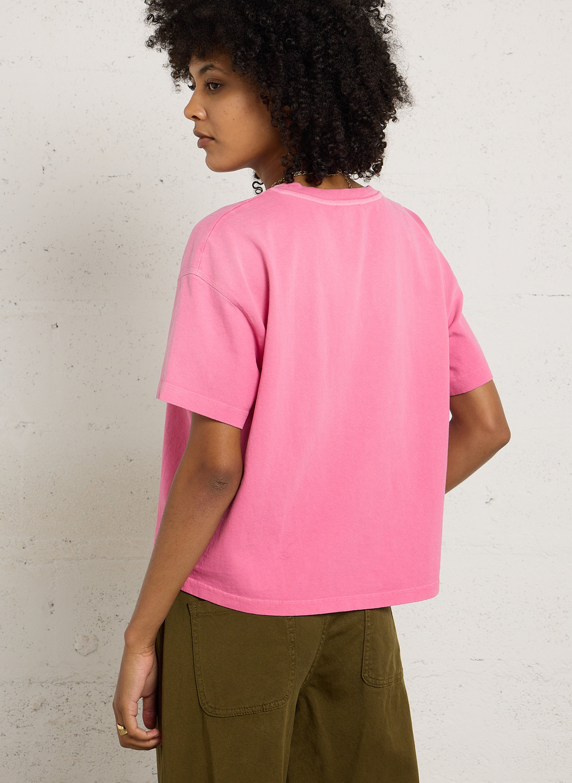 Tee-shirt ample uni afoma AMERICAN VINTAGE Rose