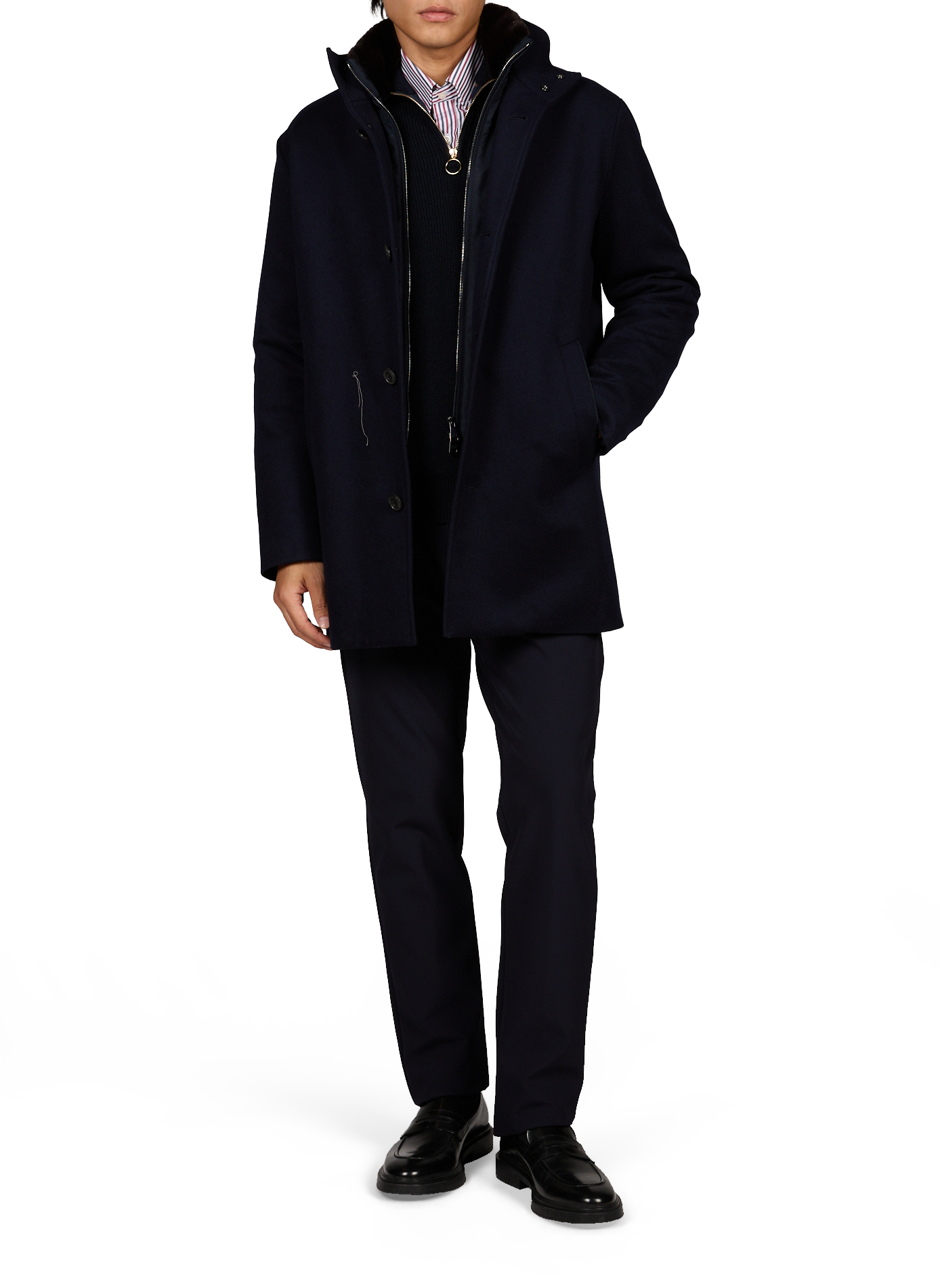 Mid-length cashmere parka PAUL & SHARK Blue