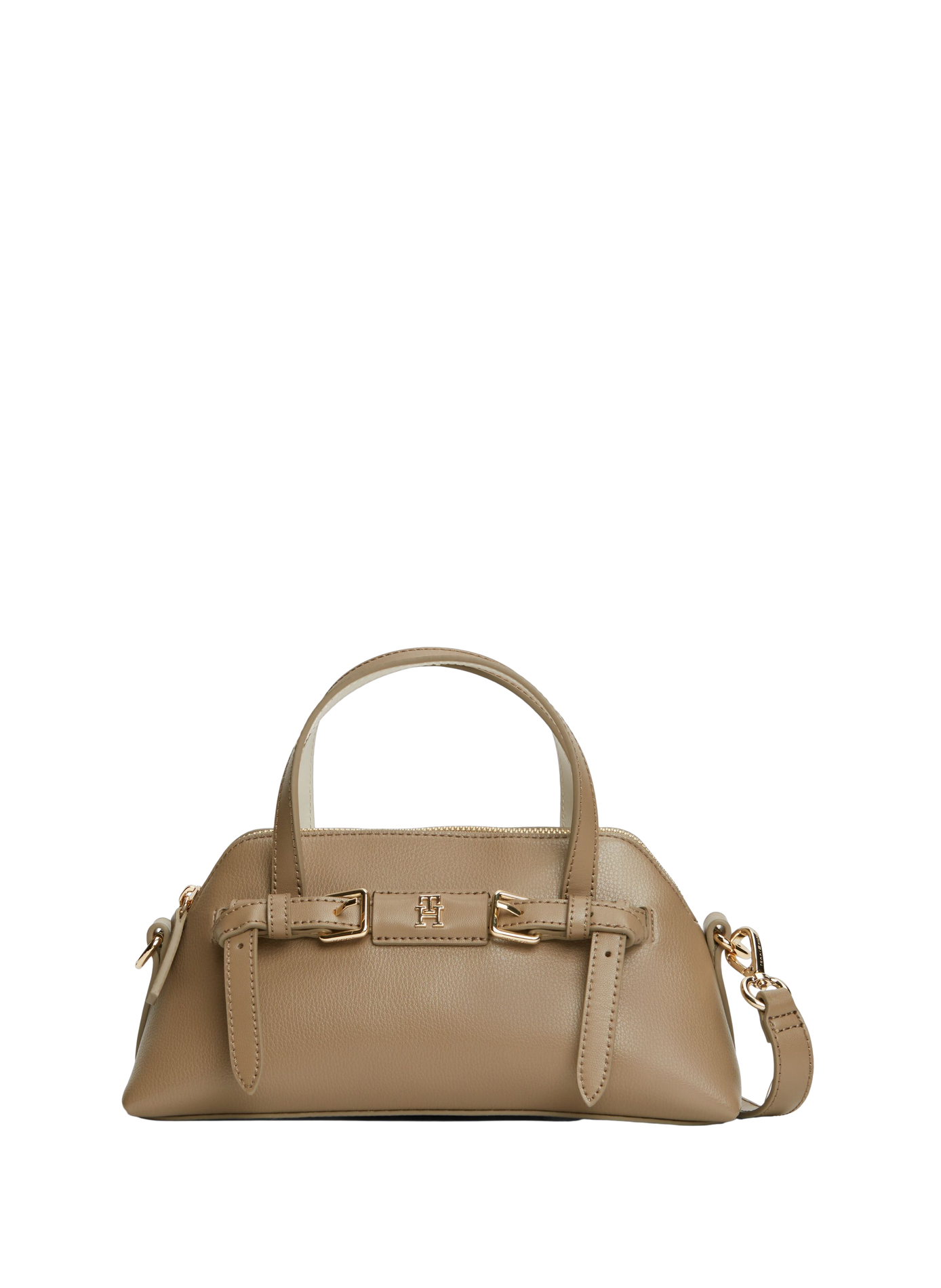 Plain zippered handbag TOMMY HILFIGER Beige