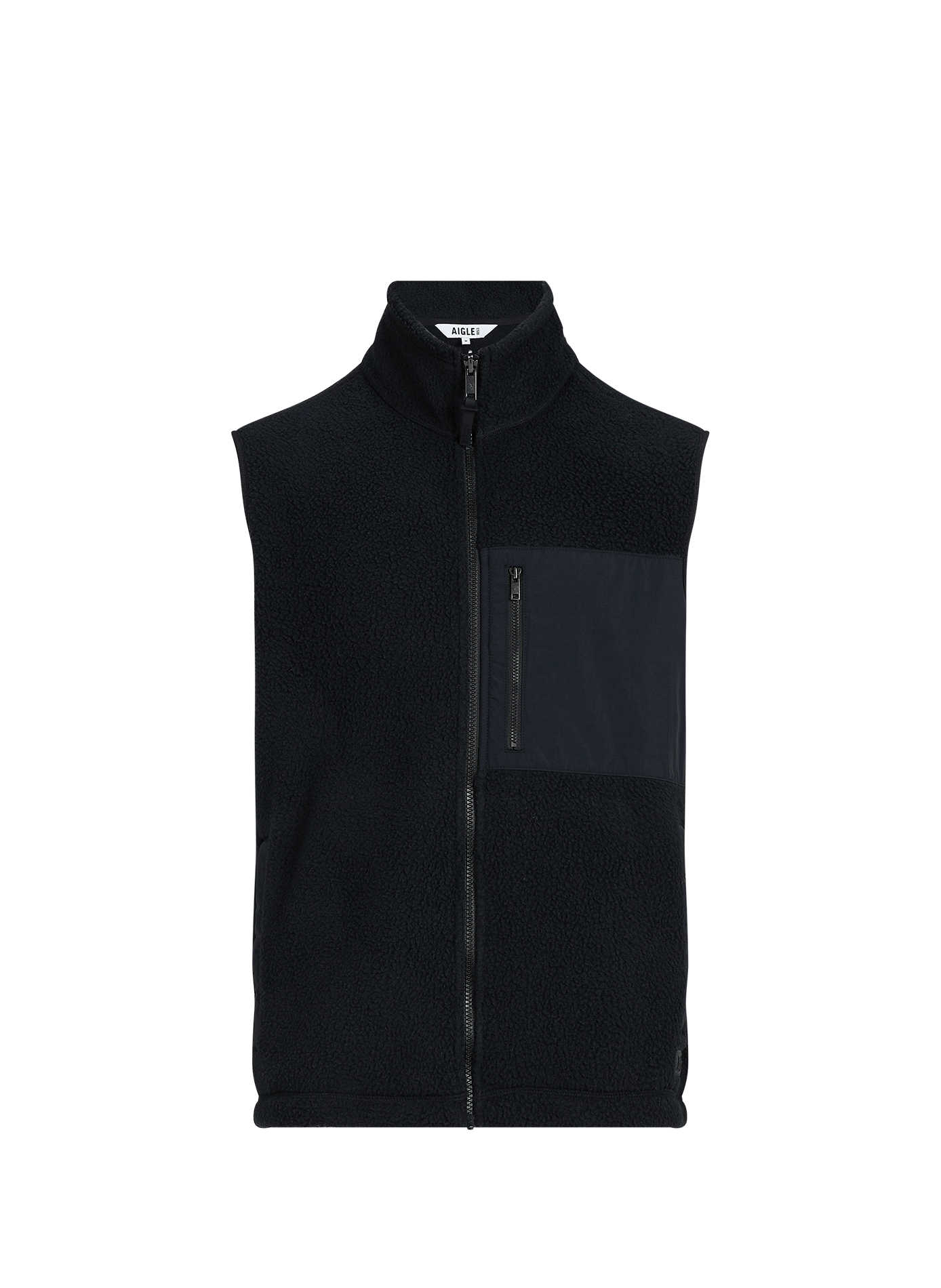 Plain straight high-neck cardigan AIGLE Black