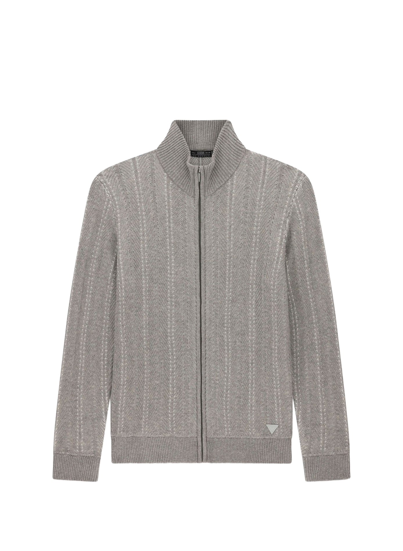 Gerade geschnittener Pullover mit hohem Reißverschlusskragen GUESS Grau