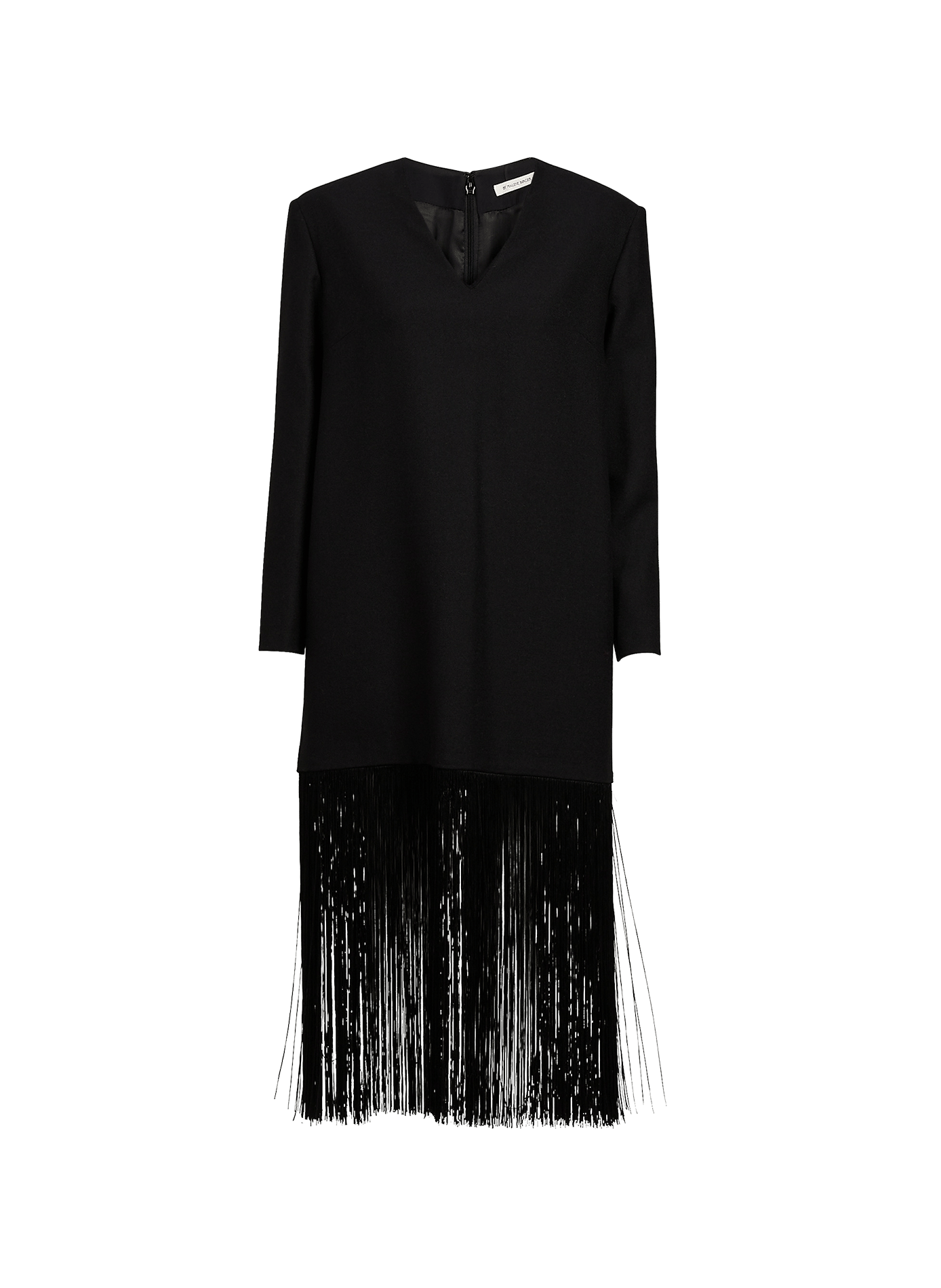 Robe Mella à franges en laine vierge BY MALENE BIRGER Schwarz