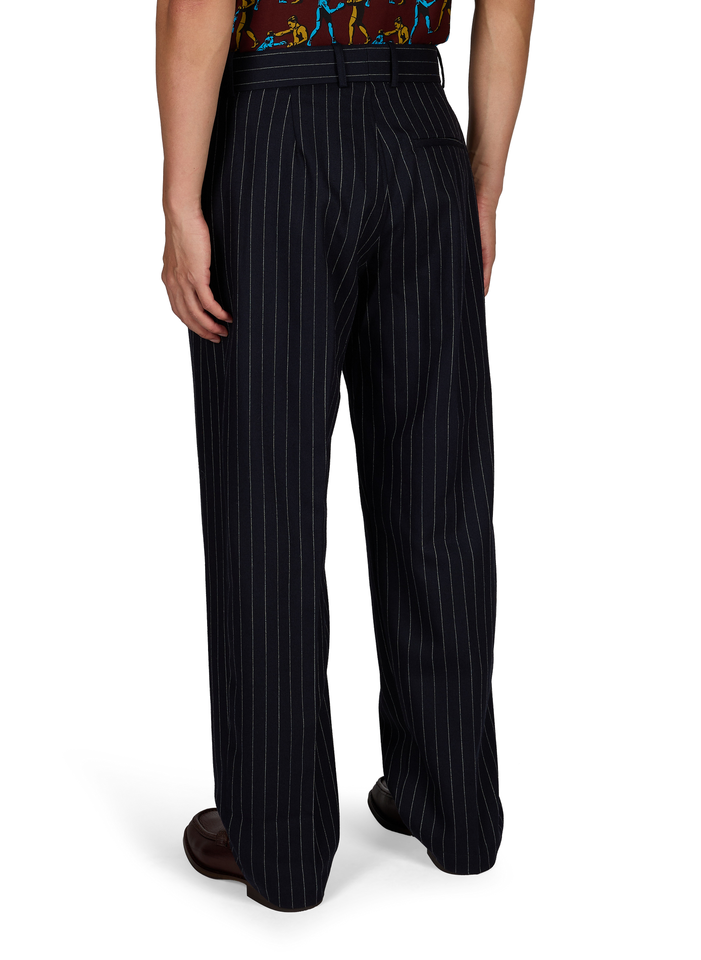 Wide-leg striped wool trousers DROLE DE MONSIEUR Blue