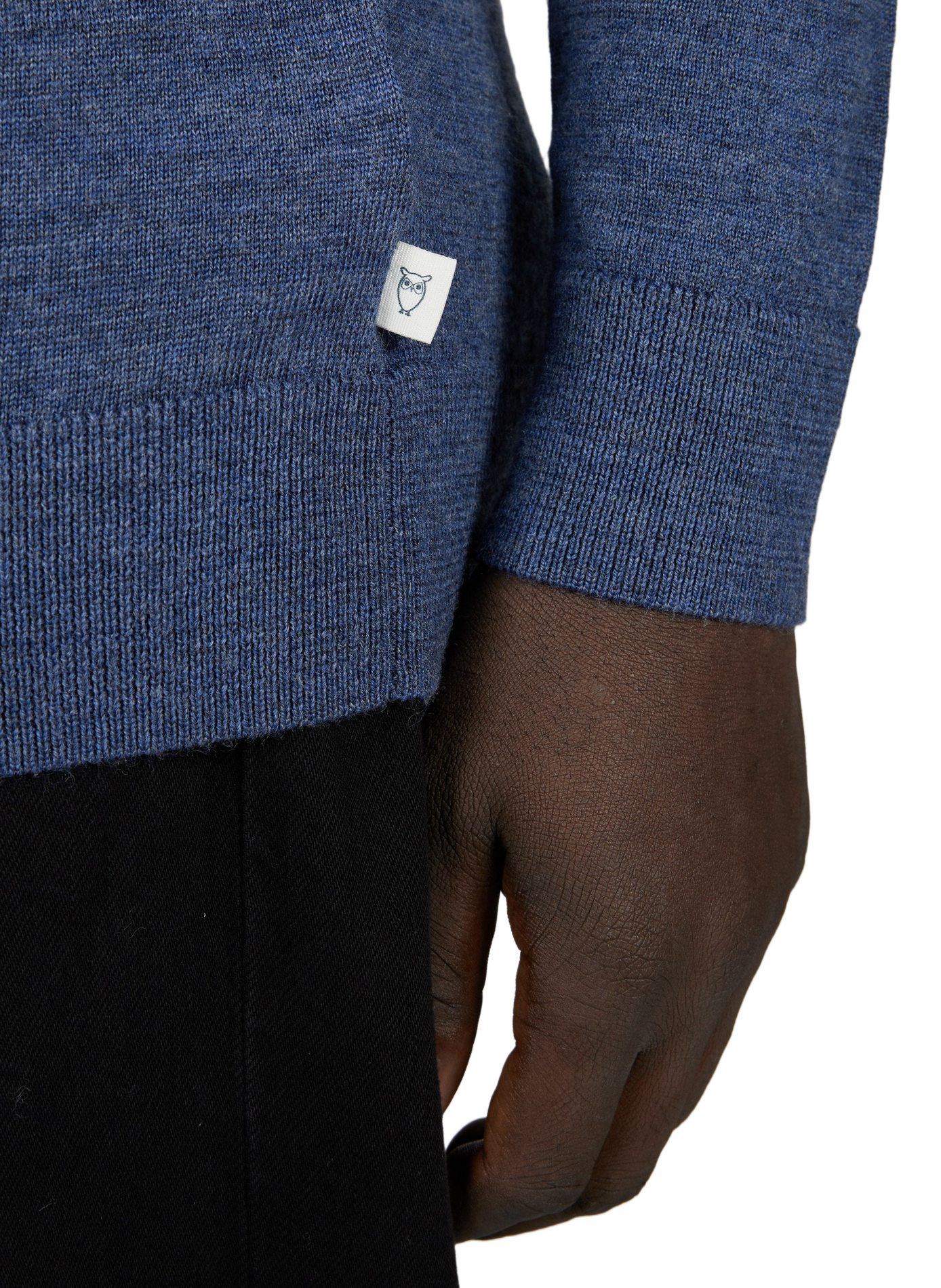 Pull droit en laine KNOWLEDGE COTTON Bleu