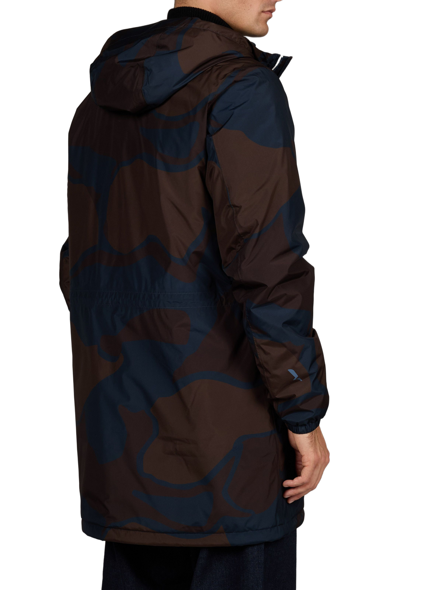 Straight mid-length printed parka AIGLE Blue