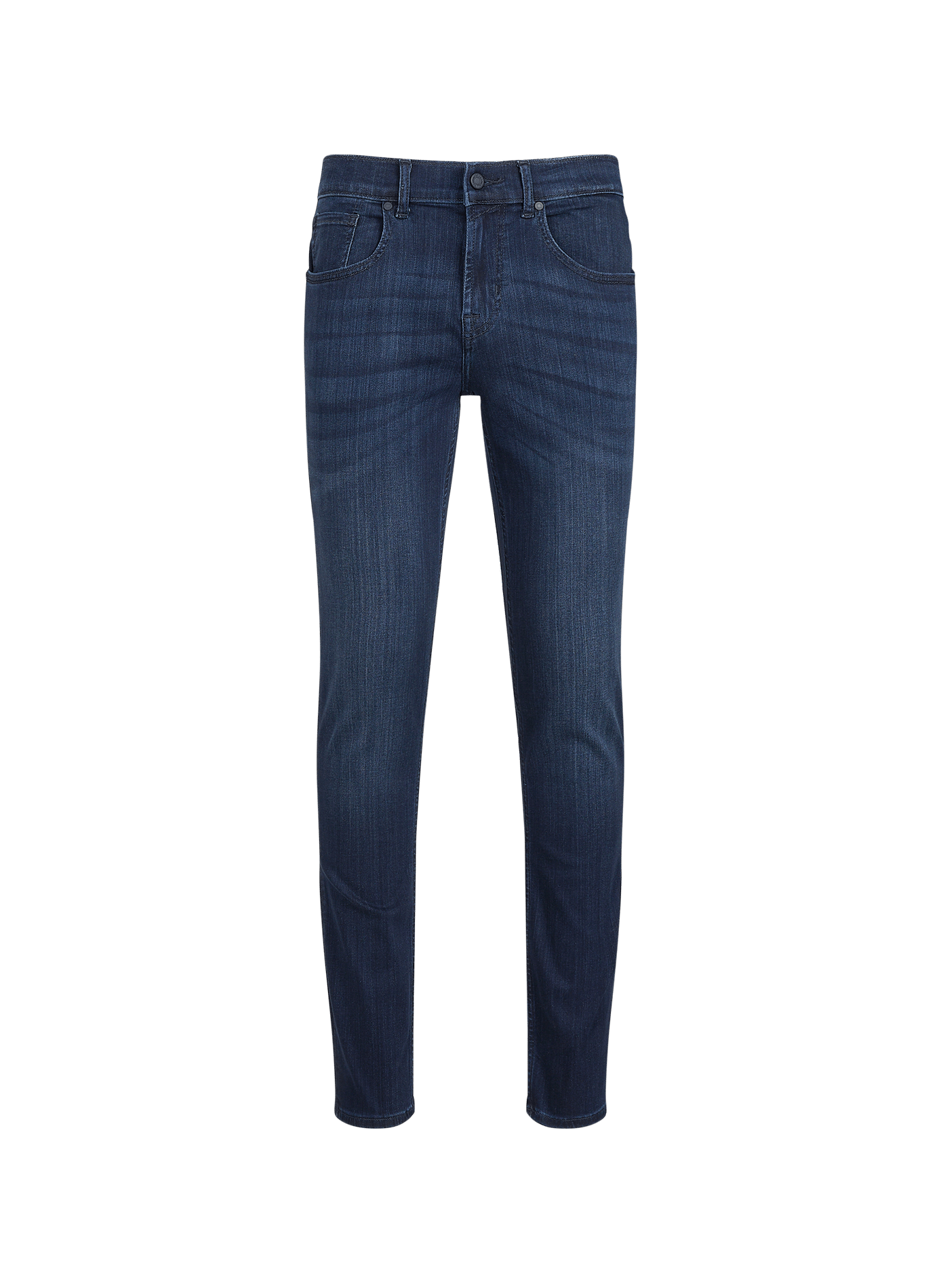 Jean slim délavé en coton mélangé  7 FOR ALL MANKIND Bleu