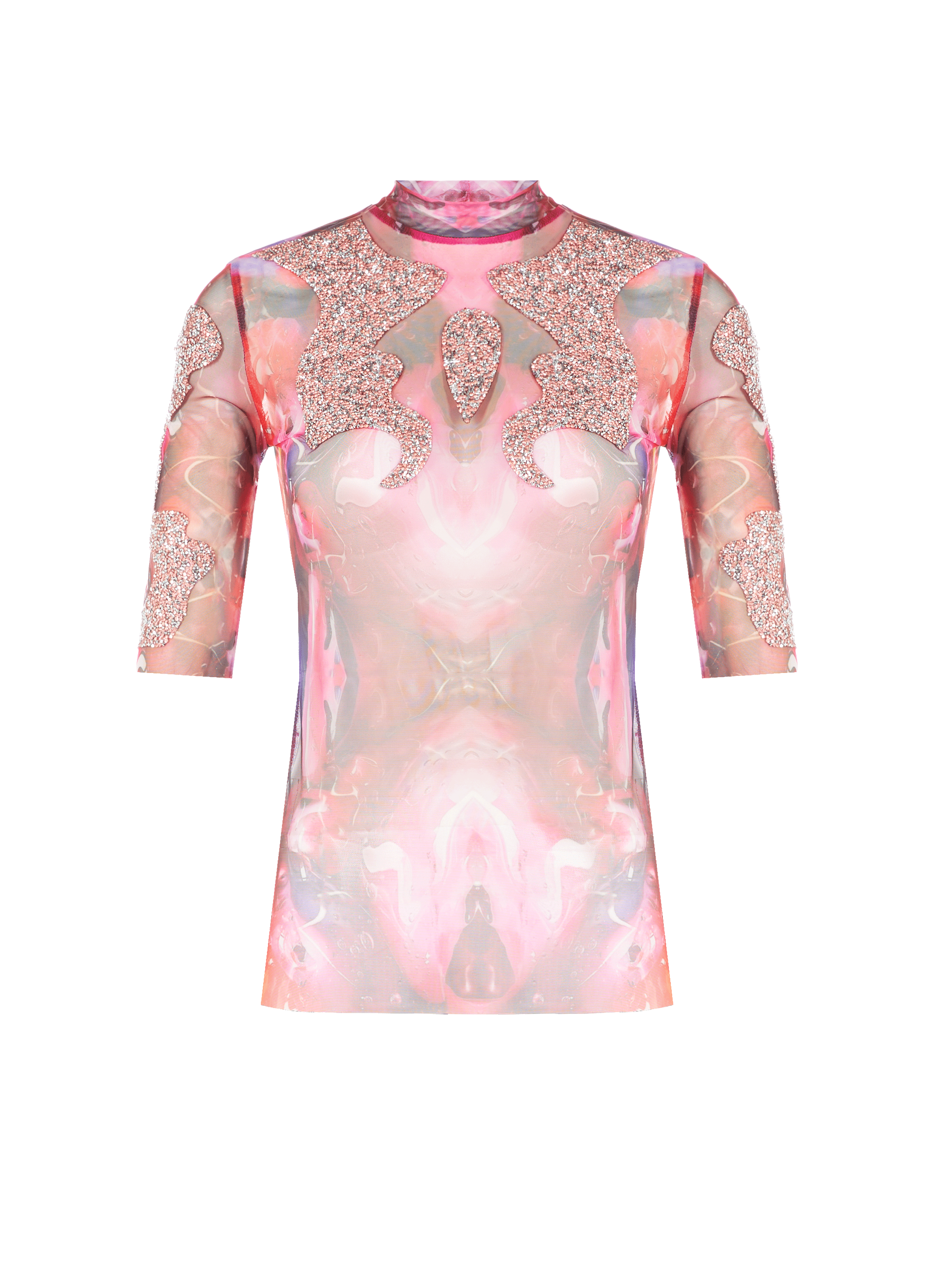 Top en mesh à empiècements strass