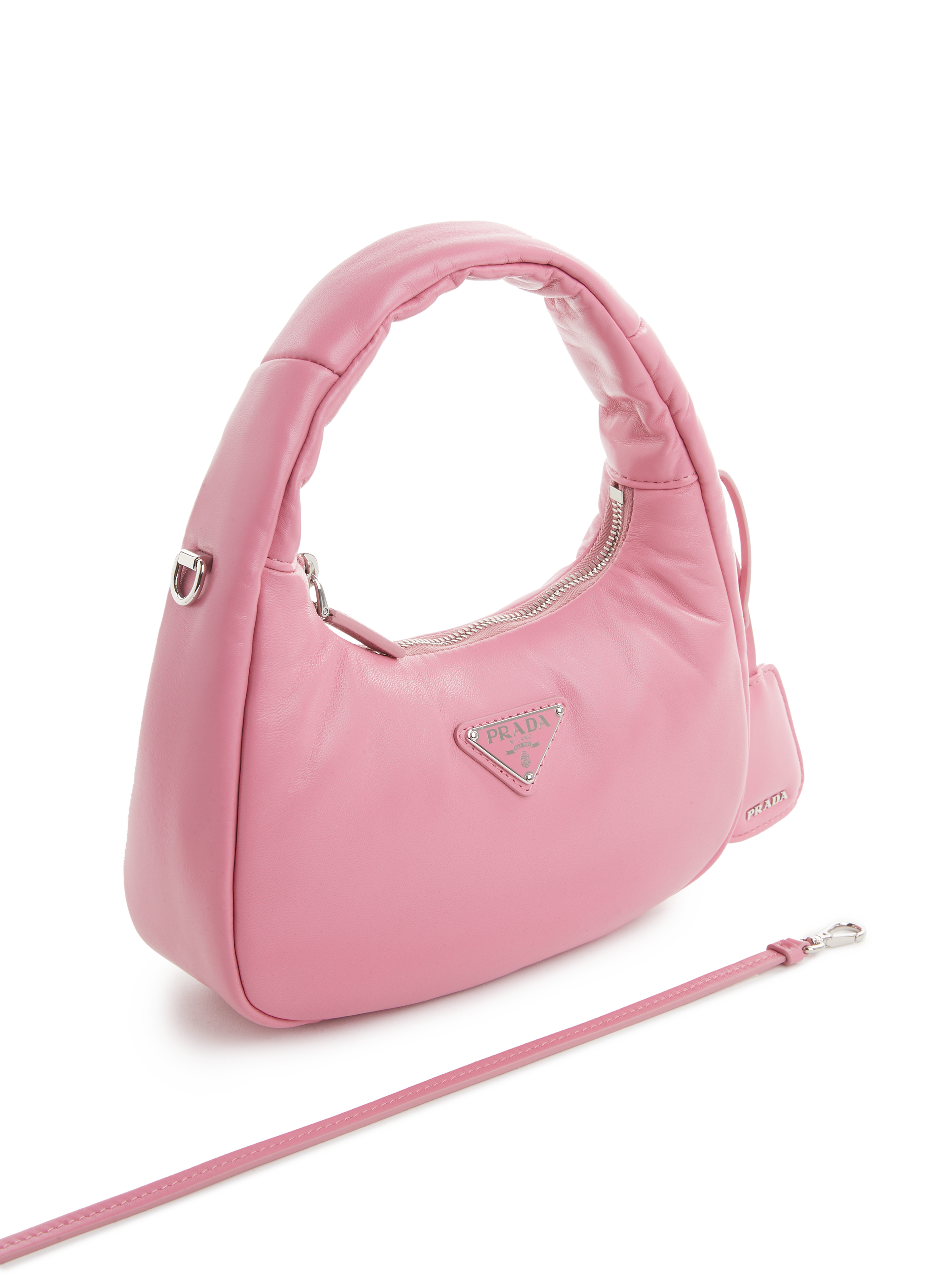 Leather handbag  PRADA Pink