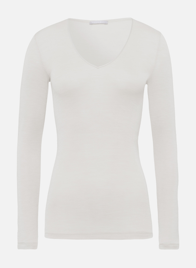 Long-sleeved silk and wool T-shirt HANRO