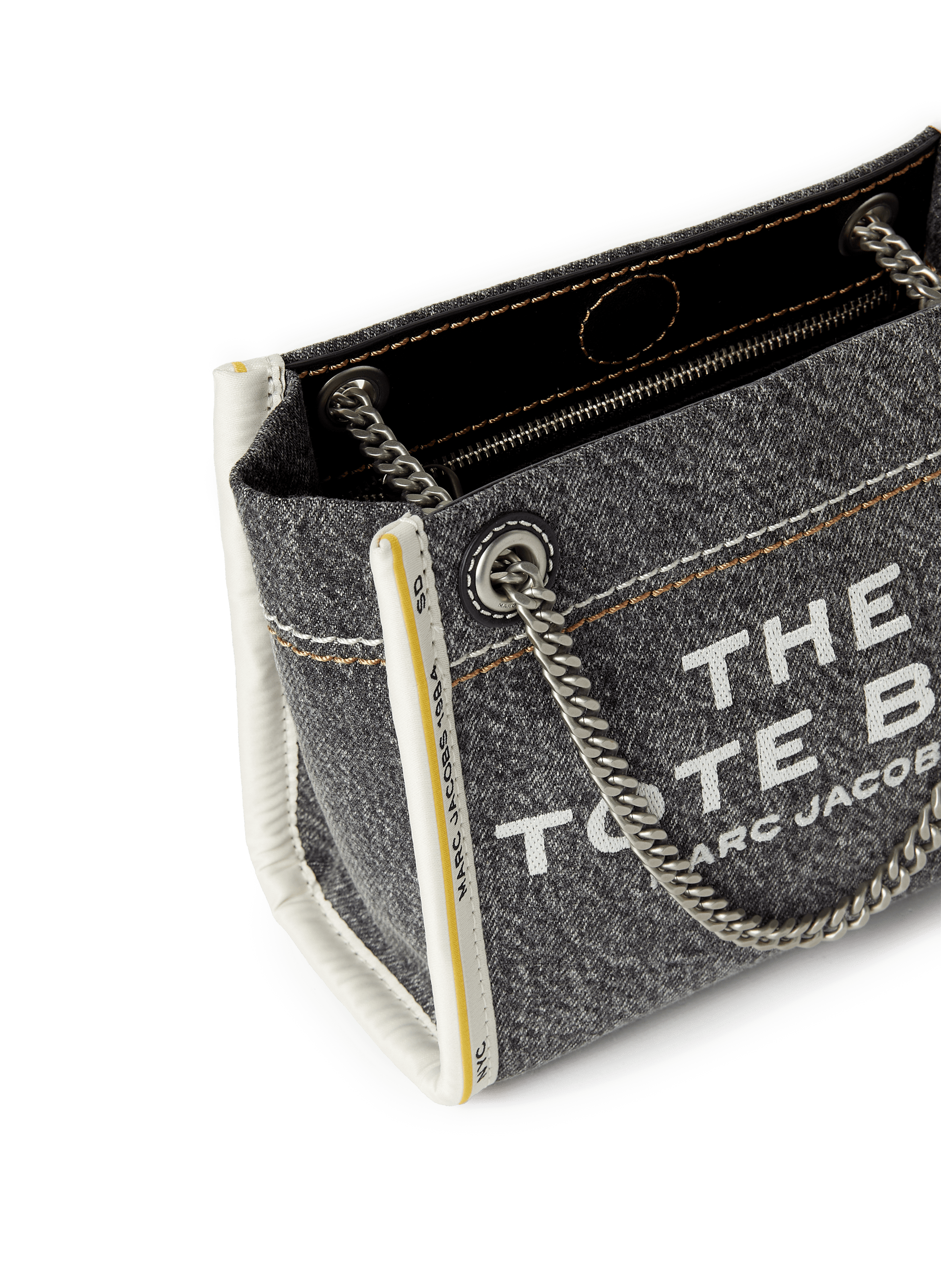 Sac cabas The Denim Chain Micro Tote Bag MARC JACOBS Noir