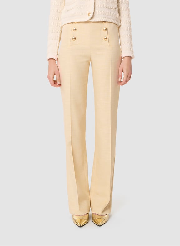 Pantalon droit uni - pepino Jaune by TARA JARMON TARA JARMON Pantalon droit uni - pepino Jaune