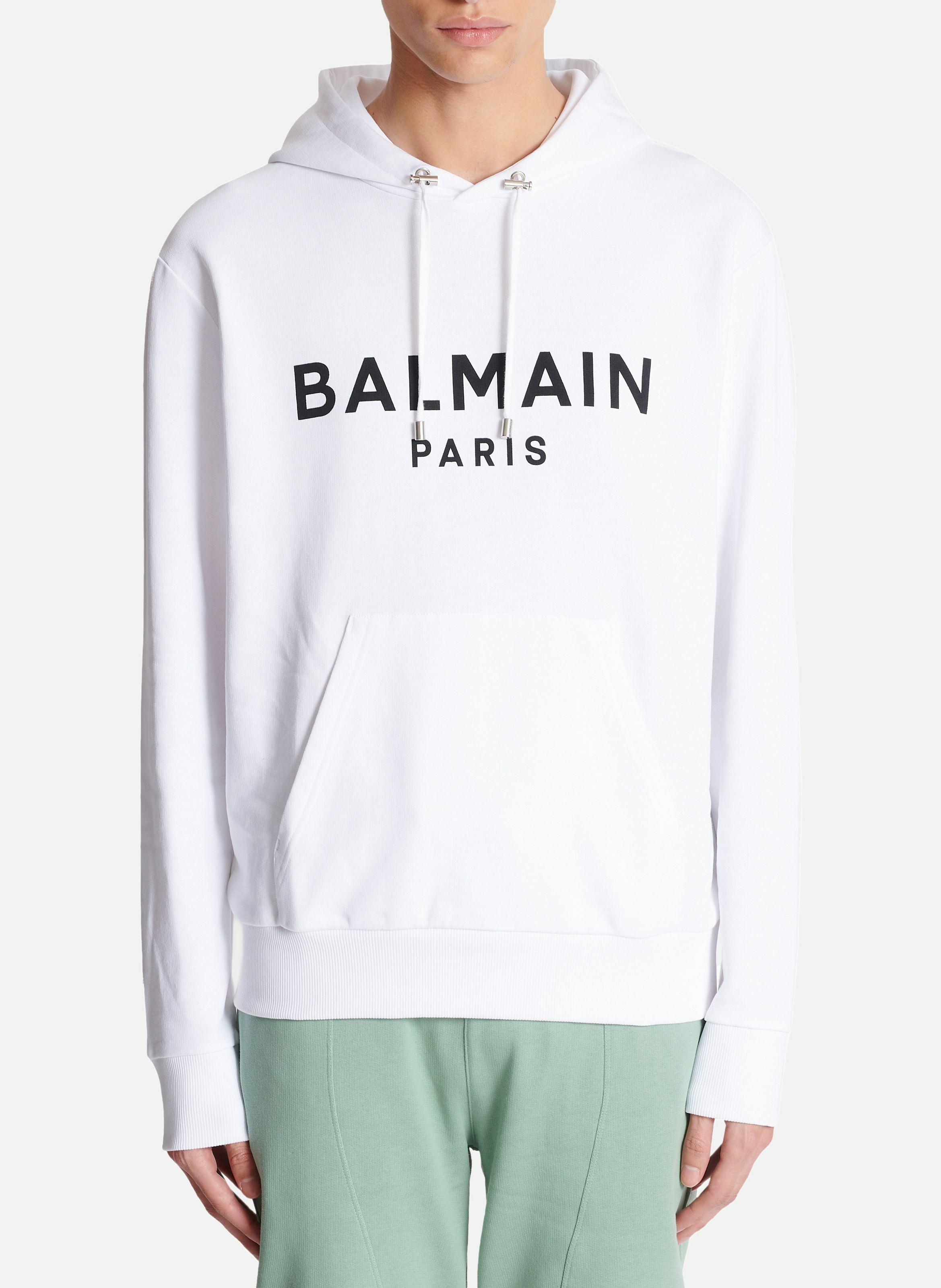 Hoodie imprimé balmain paris BALMAIN Blanc